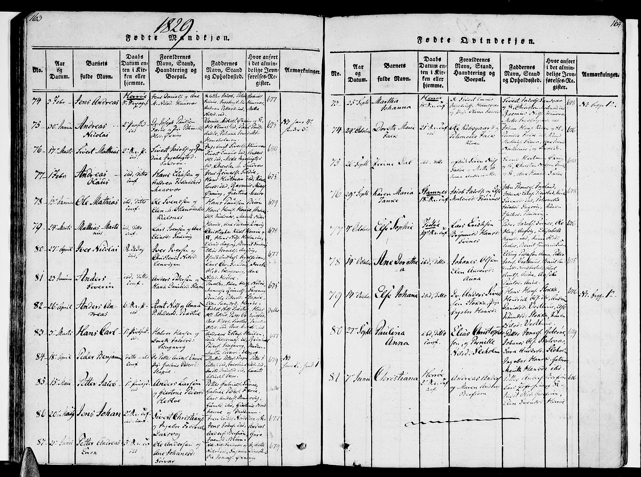 Ministerialprotokoller, klokkerbøker og fødselsregistre - Nordland, SAT/A-1459/830/L0445: Ministerialbok nr. 830A09, 1820-1830, s. 165-166