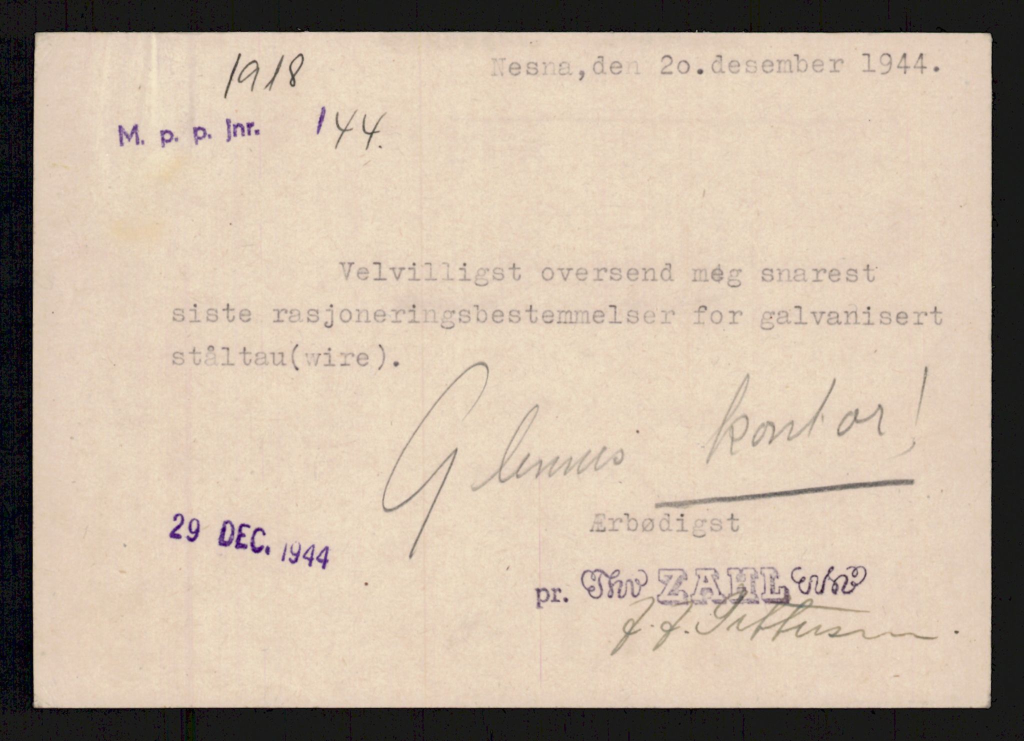 Direktoratet for industriforsyning, Sekretariatet, AV/RA-S-4153/D/Df/L0055: 9. Metallkontoret, 1940-1945, s. 45
