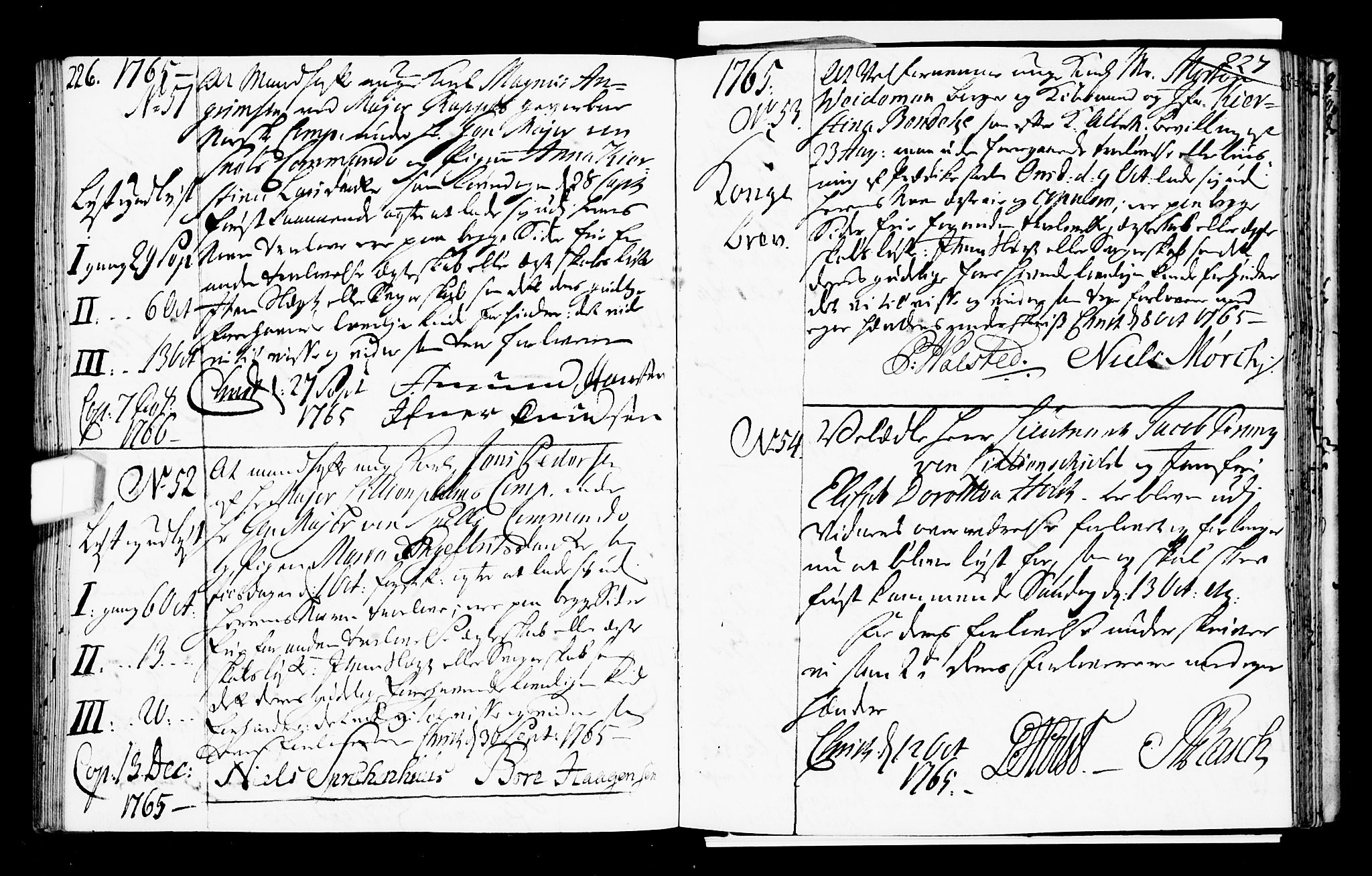 Oslo domkirke Kirkebøker, SAO/A-10752/L/La/L0008: Forlovererklæringer nr. 8, 1759-1769, s. 226-227