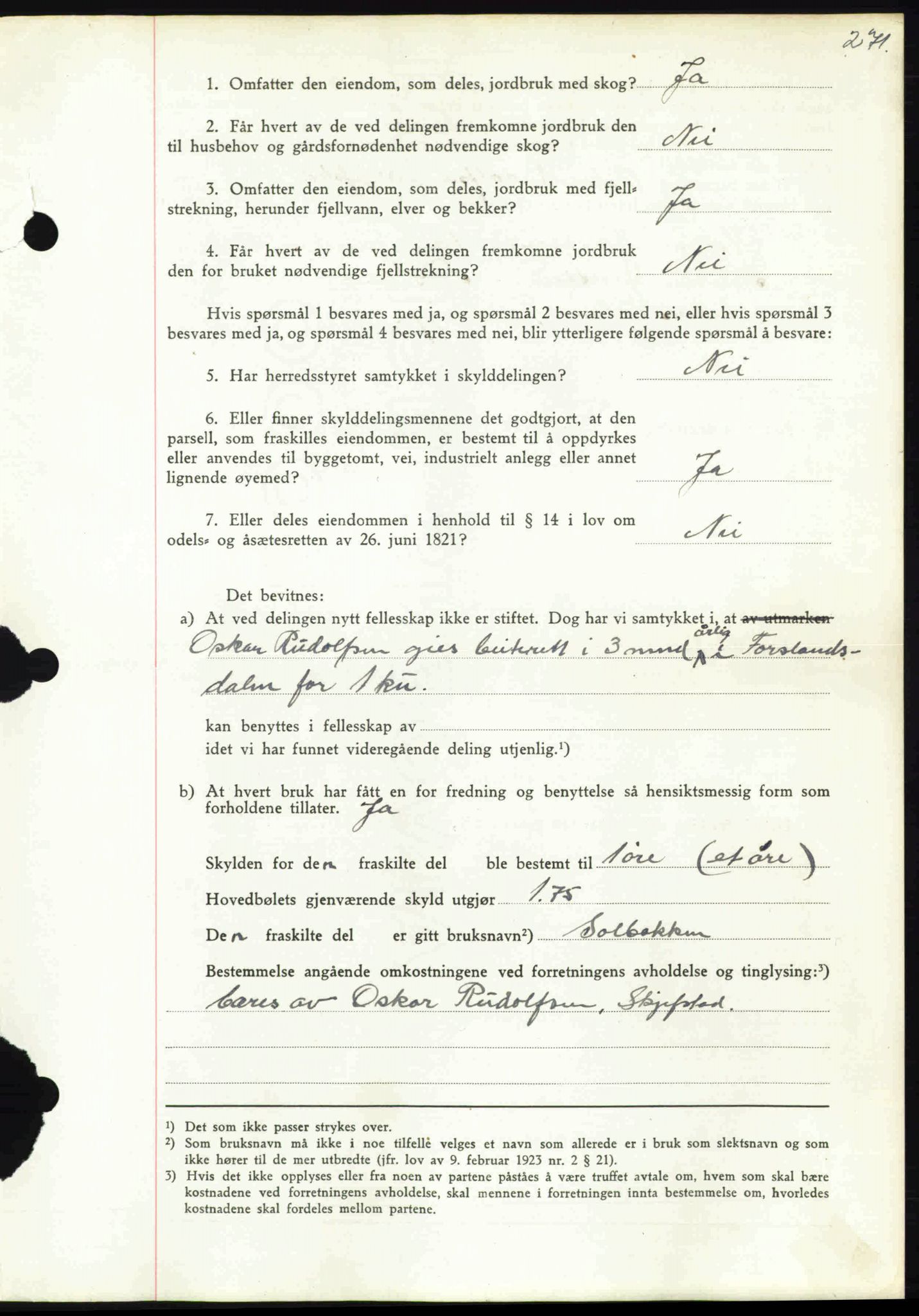 Rana sorenskriveri , SAT/A-1108/1/2/2C: Pantebok nr. A 10, 1942-1943, Dagboknr: 672/1943