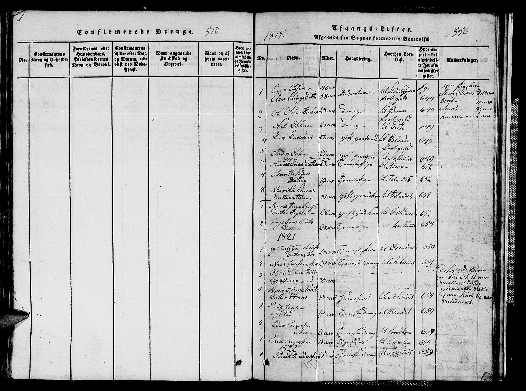 Ministerialprotokoller, klokkerbøker og fødselsregistre - Sør-Trøndelag, AV/SAT-A-1456/667/L0796: Klokkerbok nr. 667C01, 1817-1836, s. 510-556