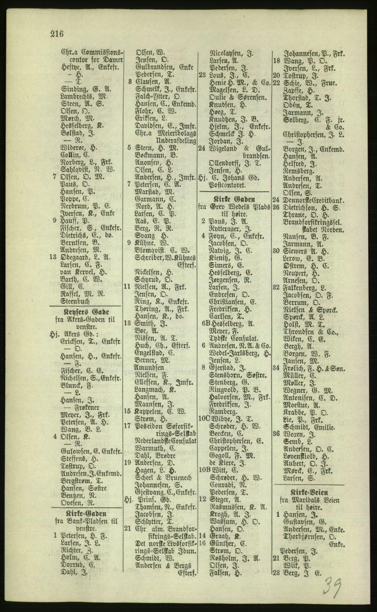 Kristiania/Oslo adressebok, PUBL/-, 1879, s. 216