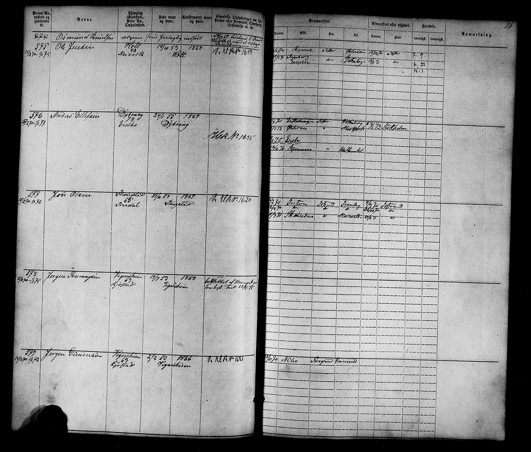 Tvedestrand mønstringskrets, SAK/2031-0011/F/Fa/L0003: Annotasjonsrulle nr 1-1905 med register, U-25, 1866-1886, s. 138