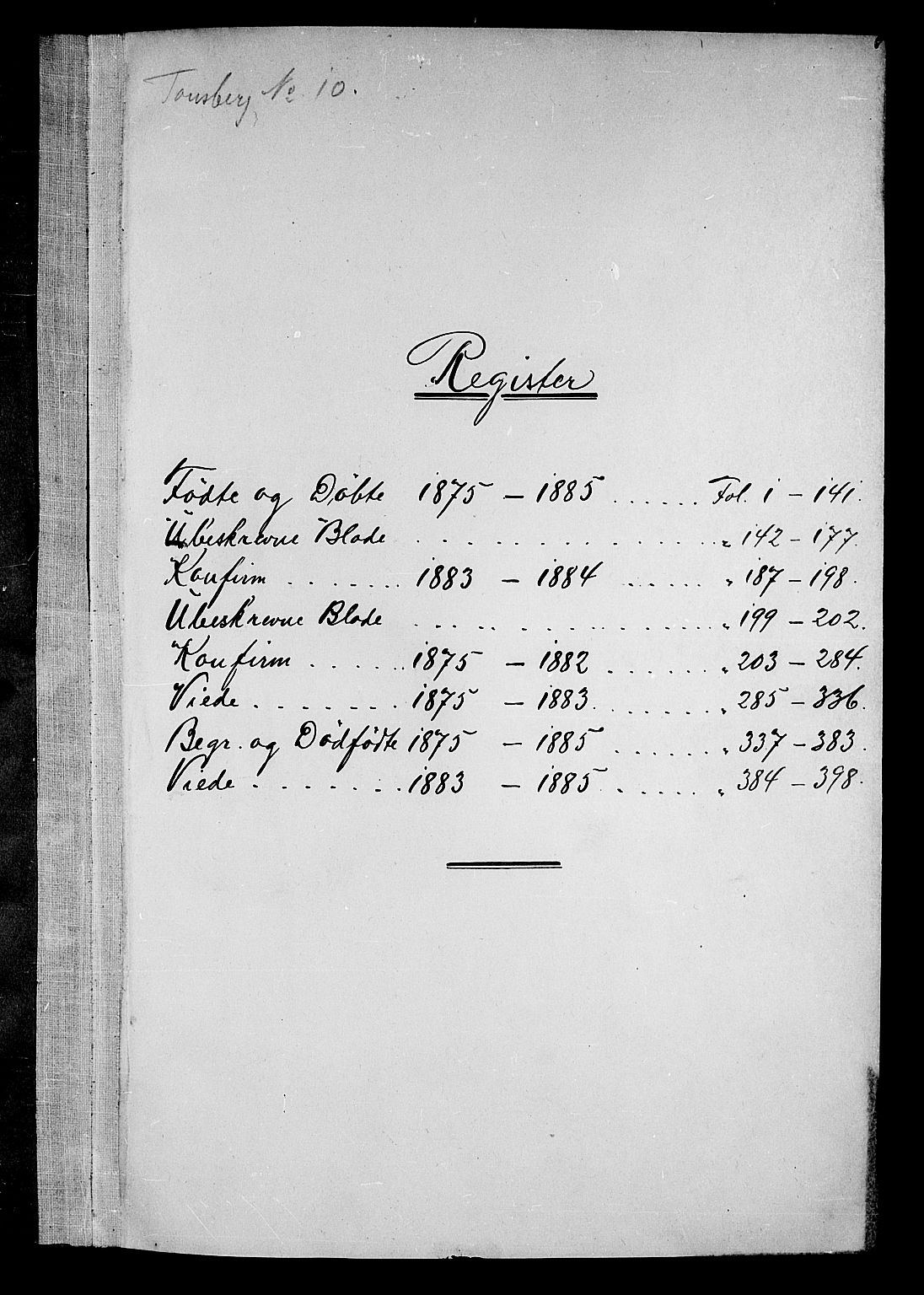 Tønsberg kirkebøker, AV/SAKO-A-330/G/Ga/L0005: Klokkerbok nr. 5, 1875-1885