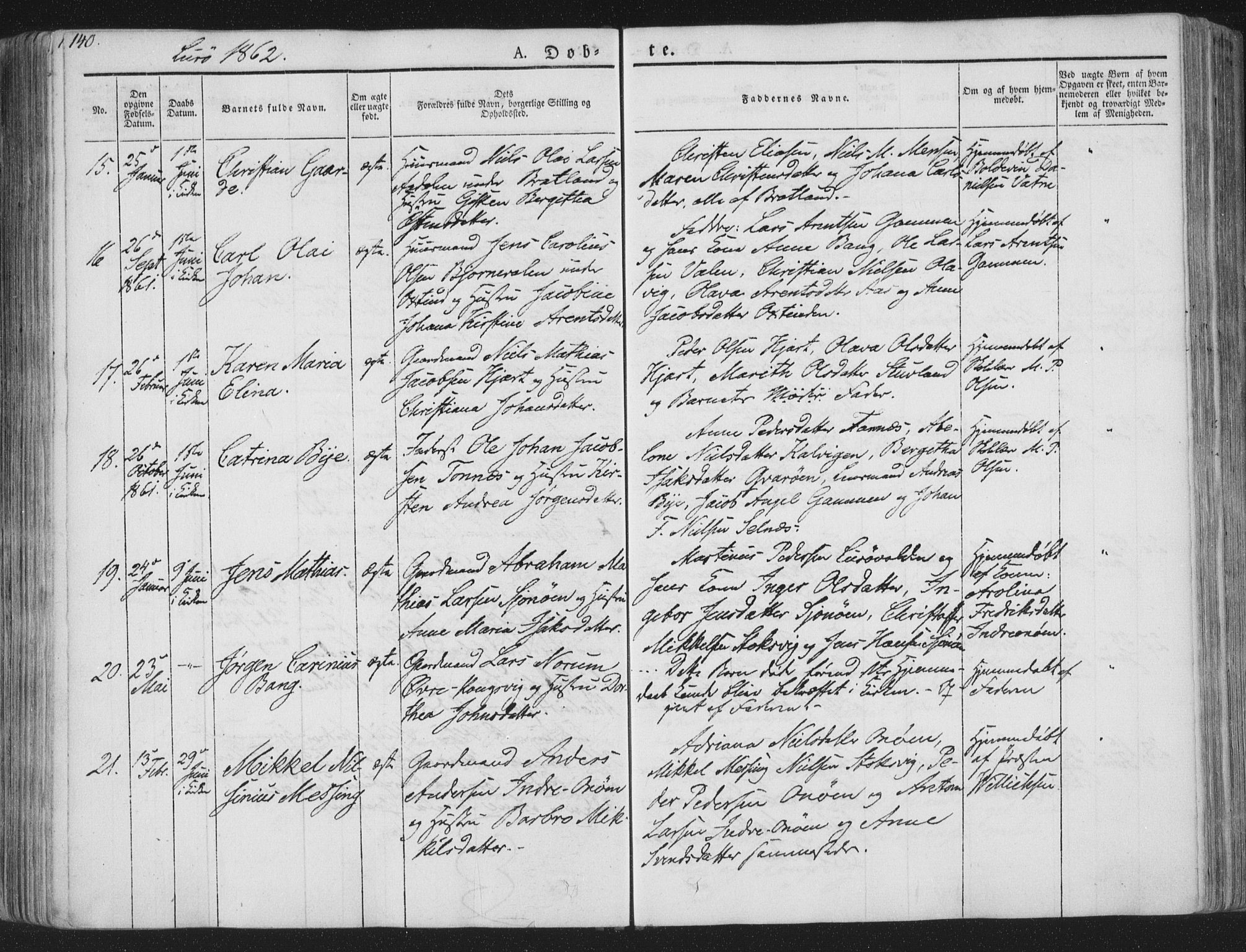 Ministerialprotokoller, klokkerbøker og fødselsregistre - Nordland, AV/SAT-A-1459/839/L0565: Ministerialbok nr. 839A02, 1825-1862, s. 140