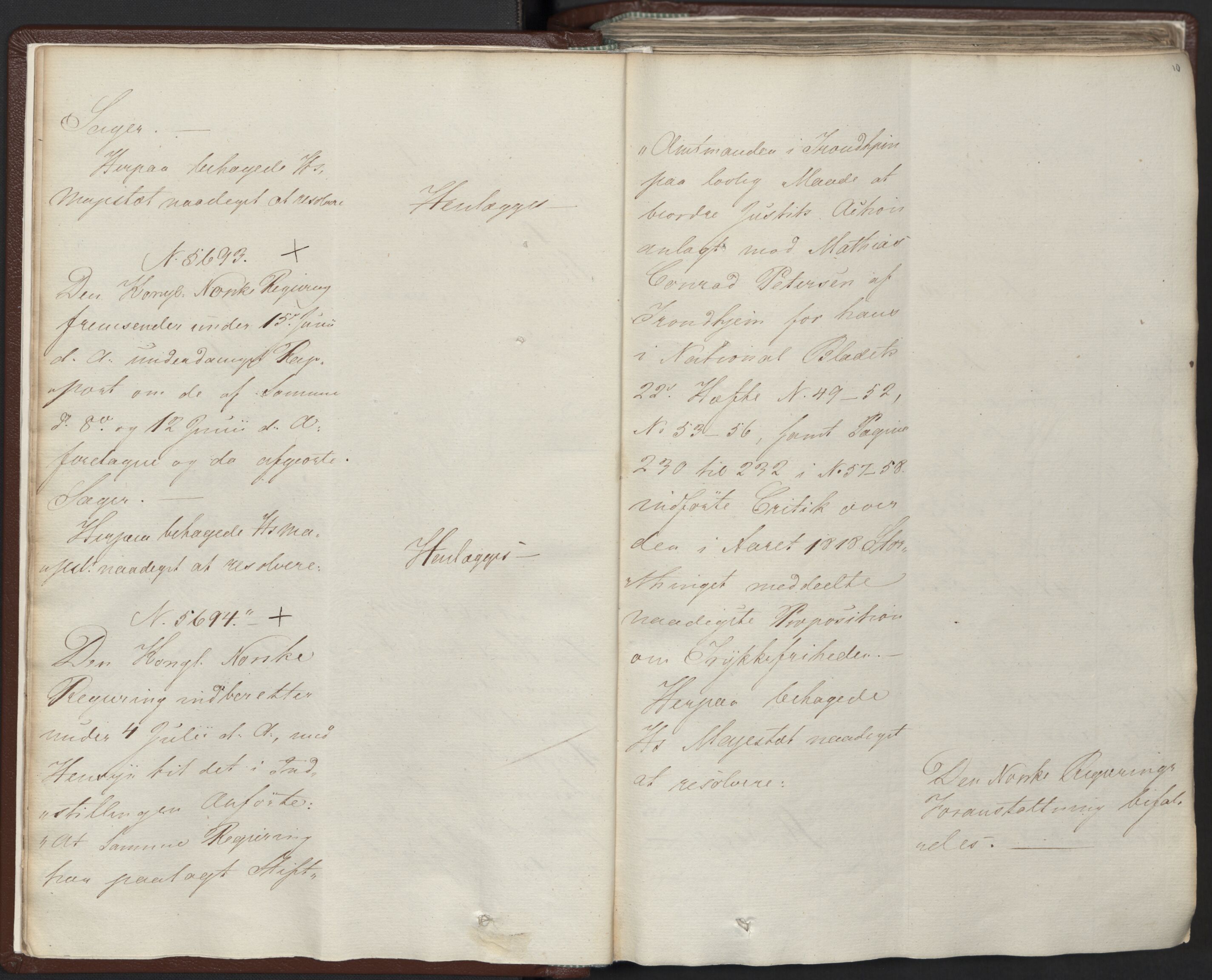 Statsrådssekretariatet, AV/RA-S-1001/A/Ab/L0012: Kgl. res. nr. 5679-6008 II, 1821, s. 9b-10a