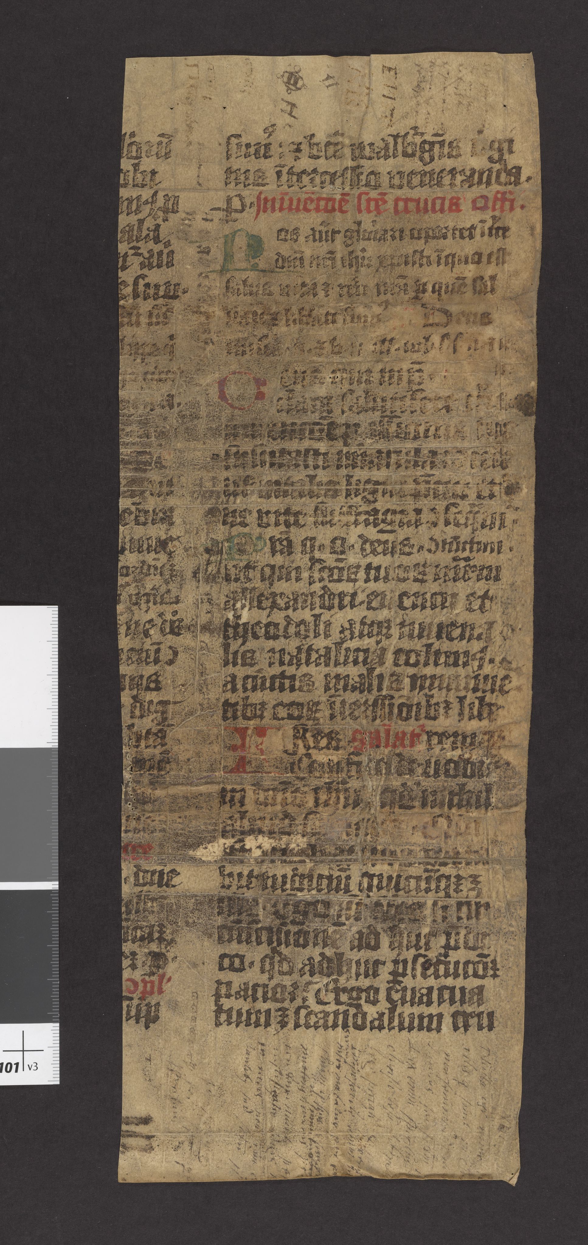 Riksarkivets diplomsamling, AV/RA-EA-5965/F27/F27A/F27Ab/L0001: Latinske fragmenter stort format, 1100-1536, s. 91