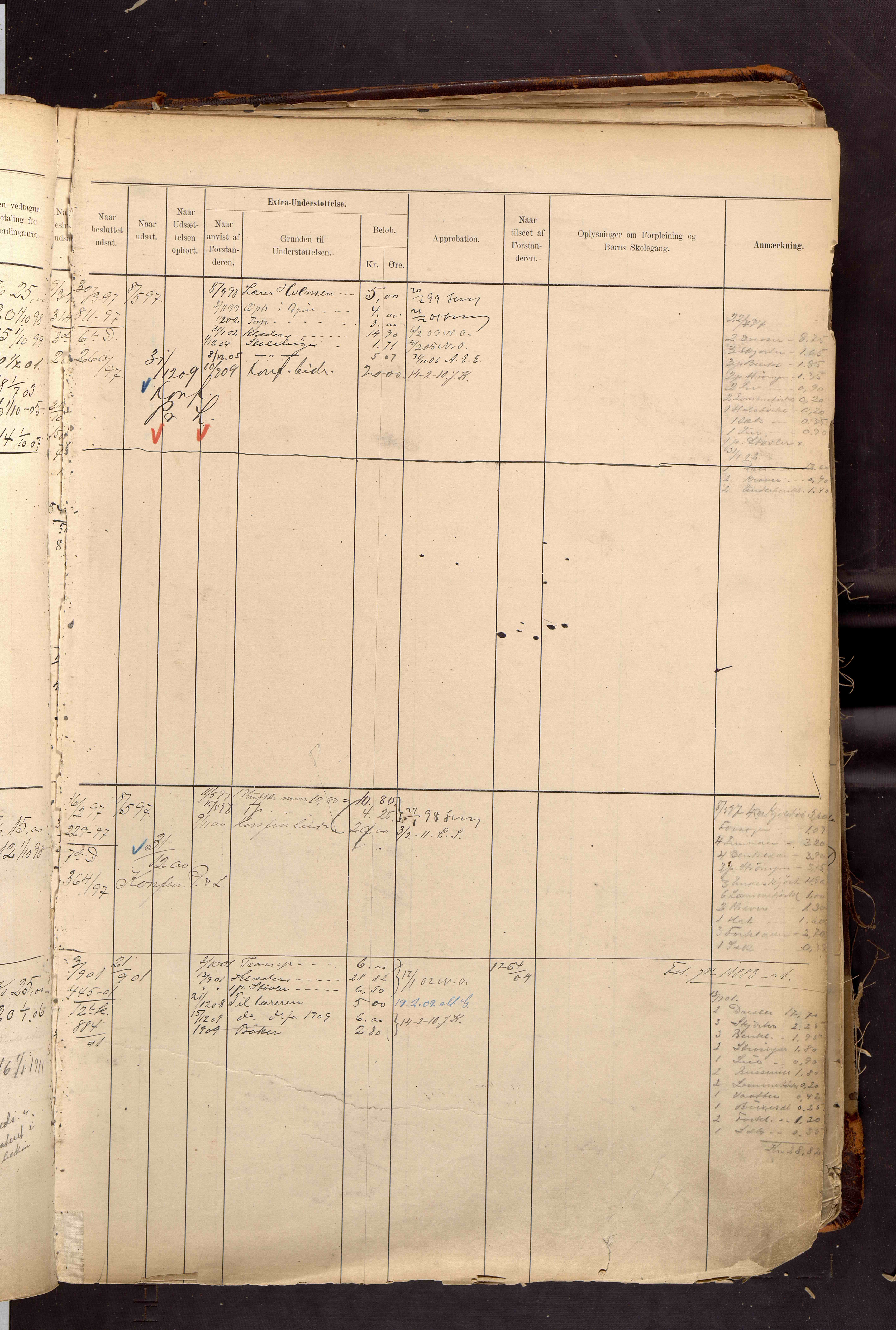 Fattigvesenet, OBA/A-20045/H/Hd/L0007: Manntallsprotokoll. Mnr. 1001-1604, 1897-1910, s. 341