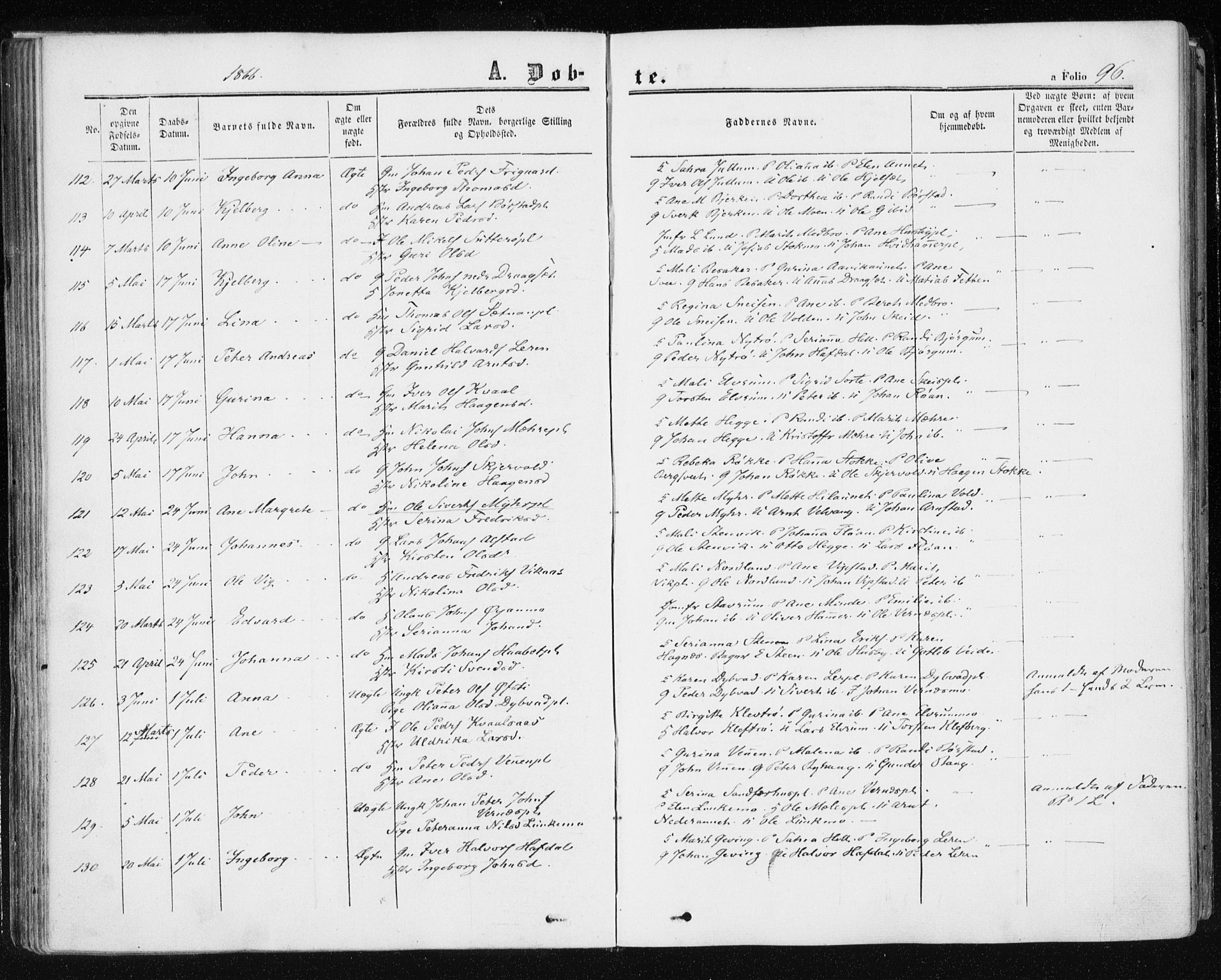Ministerialprotokoller, klokkerbøker og fødselsregistre - Nord-Trøndelag, SAT/A-1458/709/L0075: Ministerialbok nr. 709A15, 1859-1870, s. 96