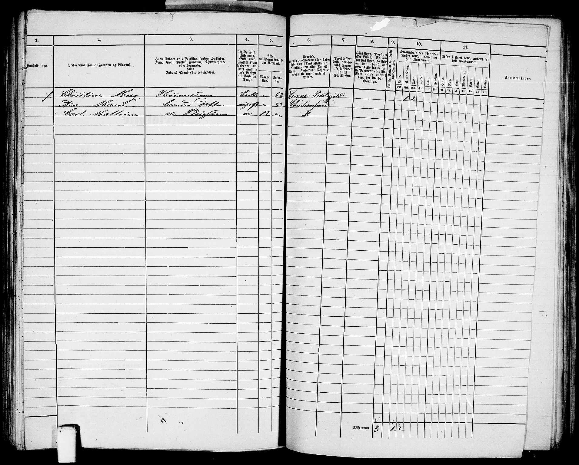 RA, Folketelling 1865 for 1503B Kristiansund prestegjeld, Kristiansund kjøpstad, 1865, s. 413