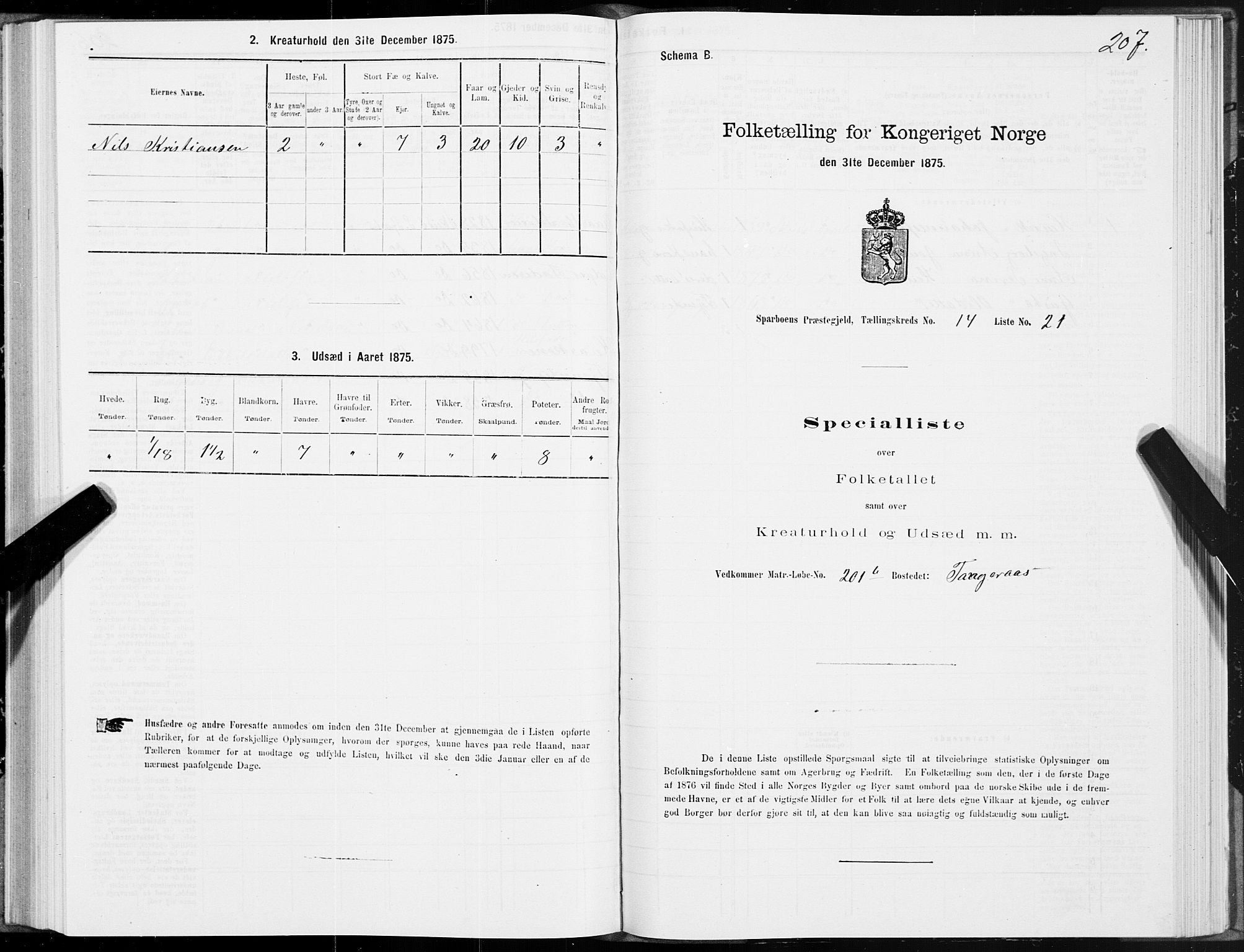 SAT, Folketelling 1875 for 1731P Sparbu prestegjeld, 1875, s. 5207