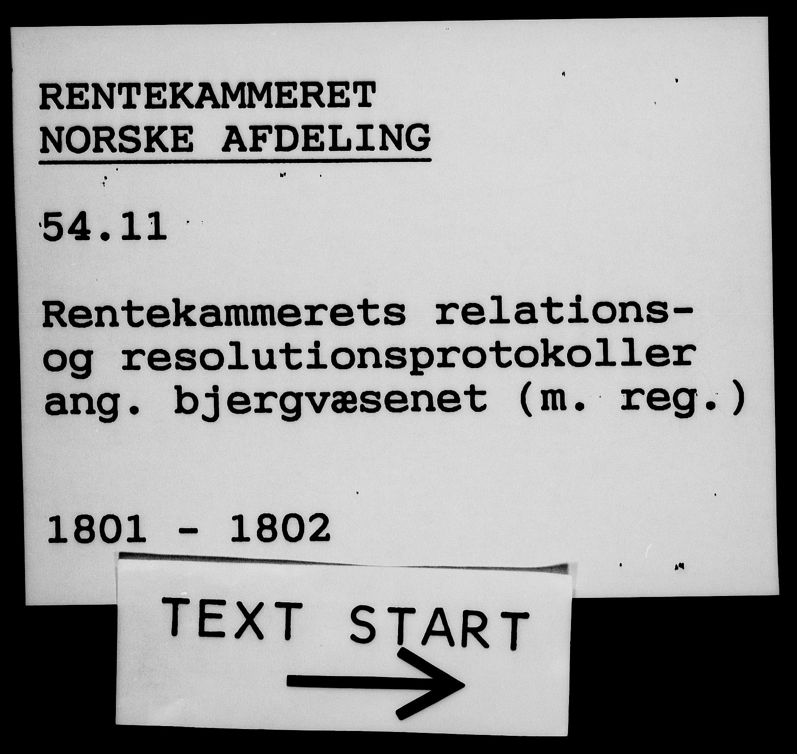 Rentekammeret, Renteskriverkontorene, AV/RA-EA-3115/M/Mf/Mfb/L0005: Relasjons- og resolusjonsprotokoll med register (merket RK 54.11), 1801-1802