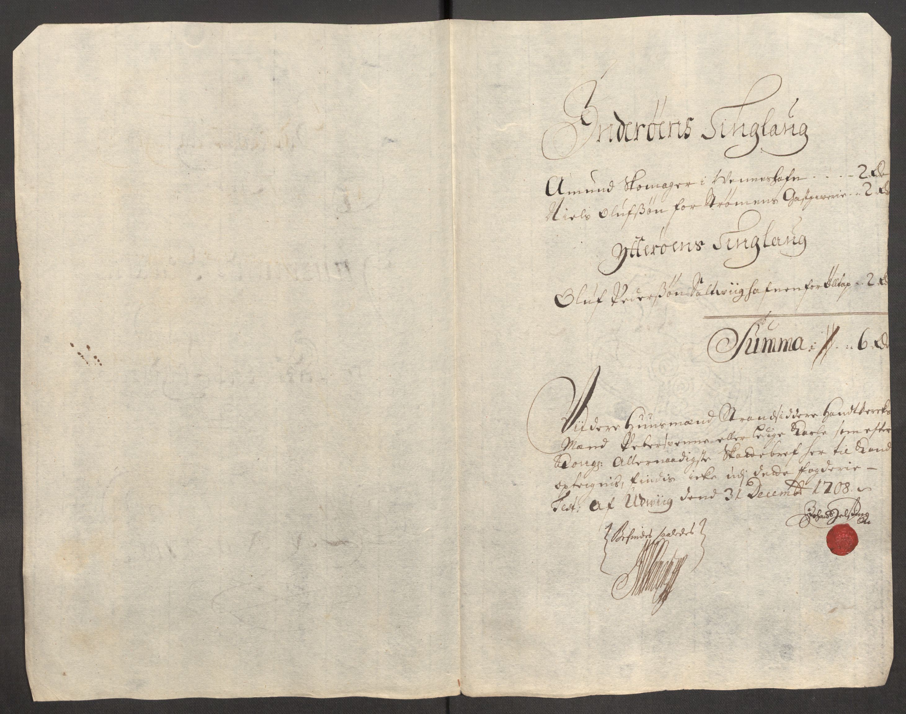 Rentekammeret inntil 1814, Reviderte regnskaper, Fogderegnskap, RA/EA-4092/R63/L4316: Fogderegnskap Inderøy, 1708, s. 137