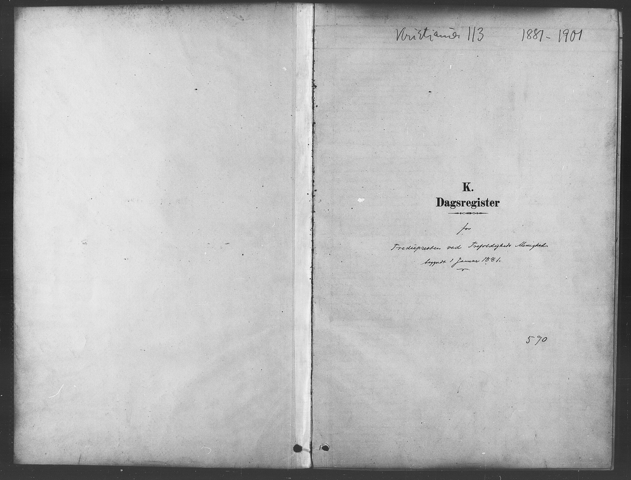 Trefoldighet prestekontor Kirkebøker, SAO/A-10882/I/Ia/L0003: Dagregister nr. 3, 1881-1901