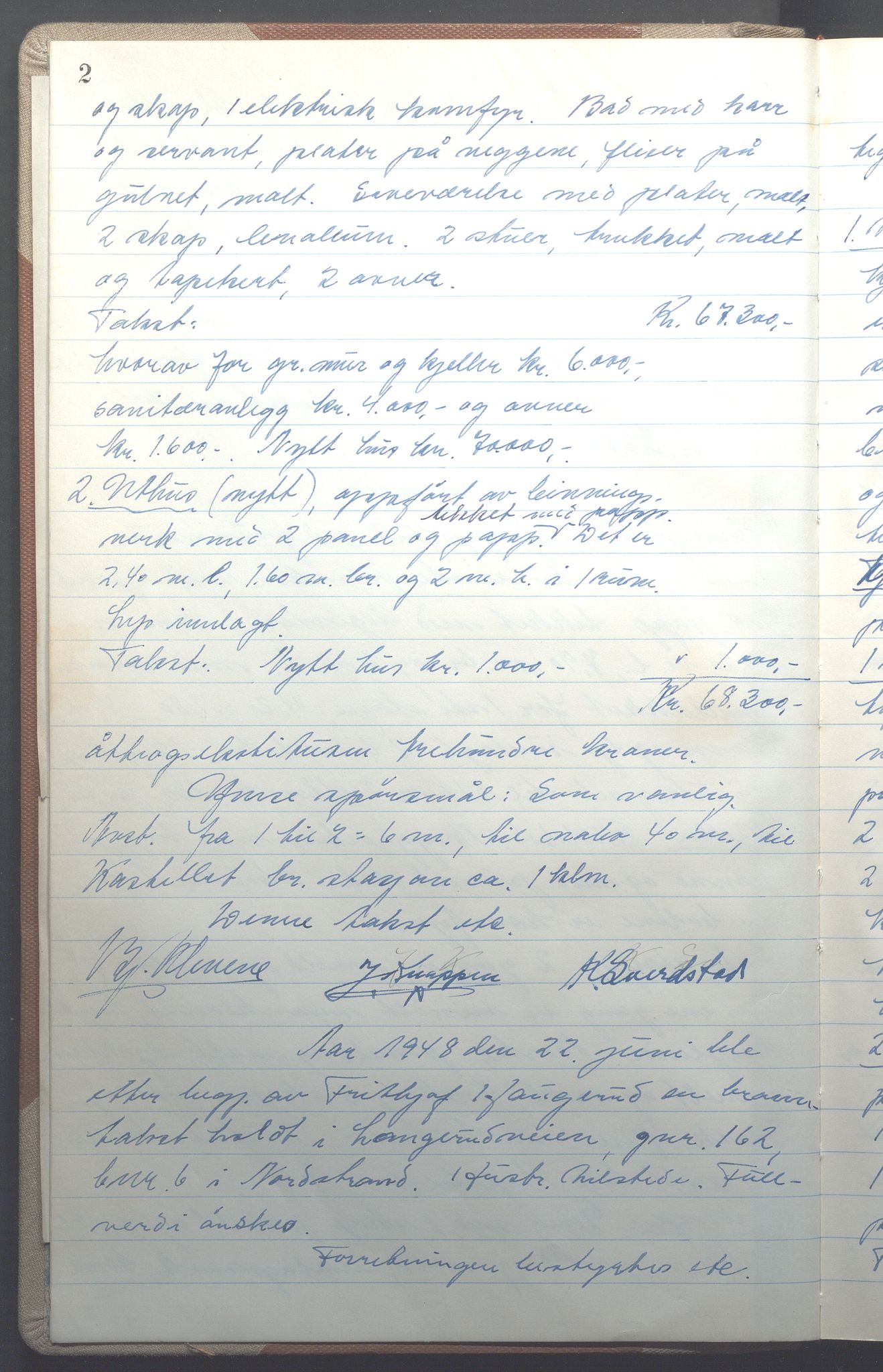 Lensmennene i Aker, OBA/A-10133/F/Fd/L0015: Branntakstprotokoll, 1948, s. 2
