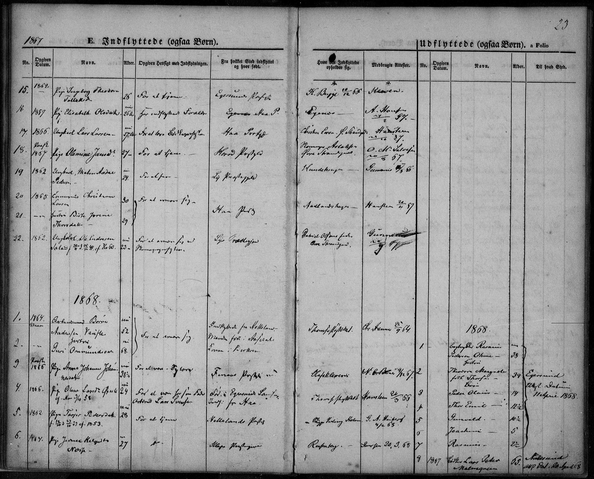 Domkirken sokneprestkontor, SAST/A-101812/001/30/30BA/L0021: Ministerialbok nr. A 20, 1860-1877, s. 23