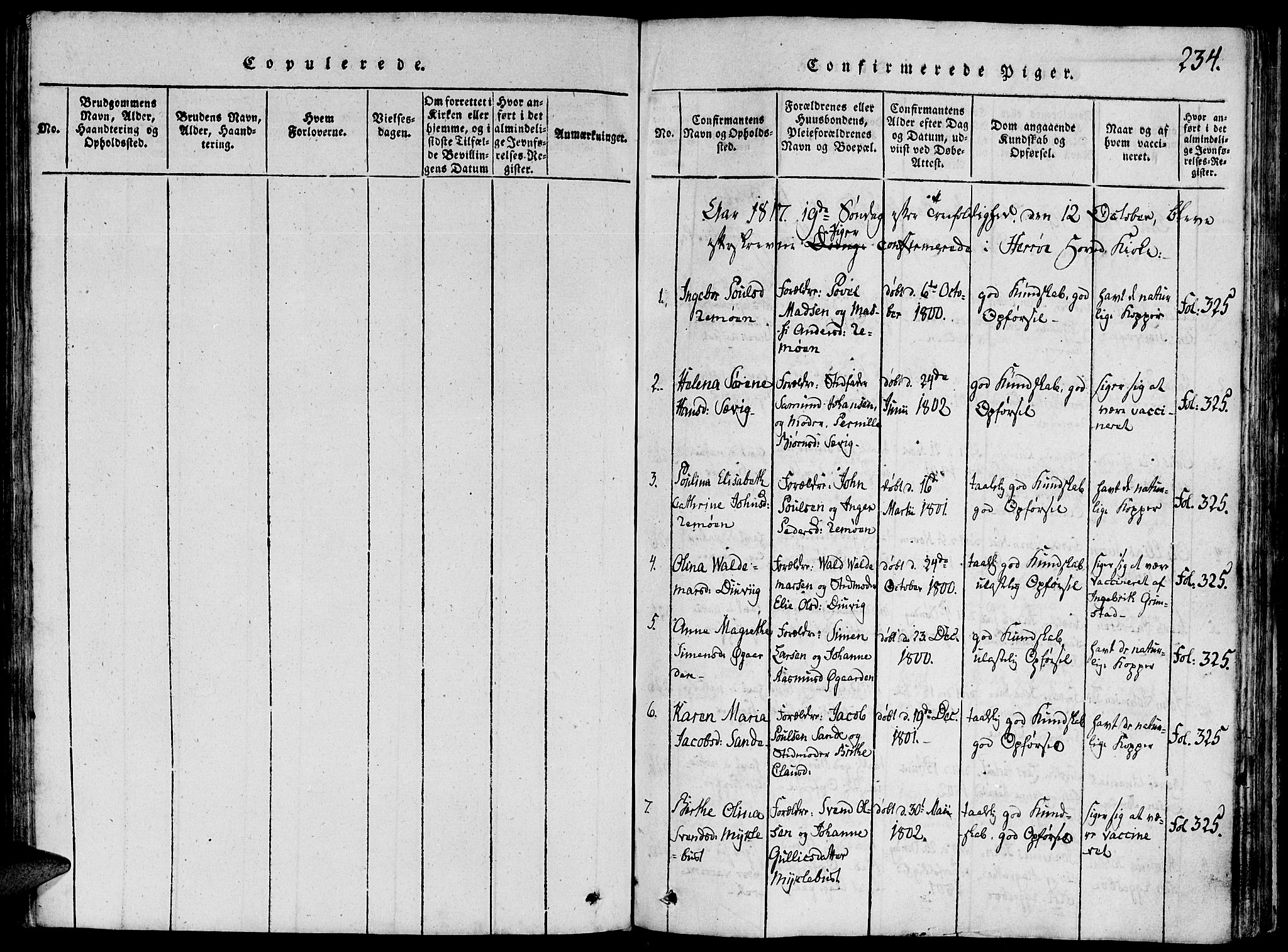 Ministerialprotokoller, klokkerbøker og fødselsregistre - Møre og Romsdal, SAT/A-1454/507/L0069: Ministerialbok nr. 507A04, 1816-1841, s. 234