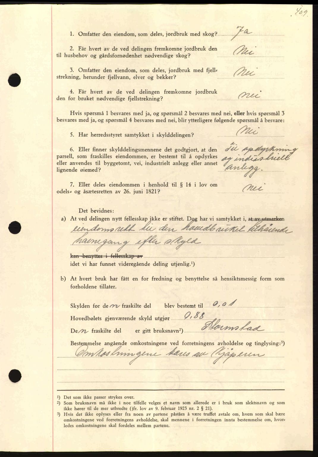 Nordmøre sorenskriveri, AV/SAT-A-4132/1/2/2Ca: Pantebok nr. A87, 1939-1940, Dagboknr: 2971/1939