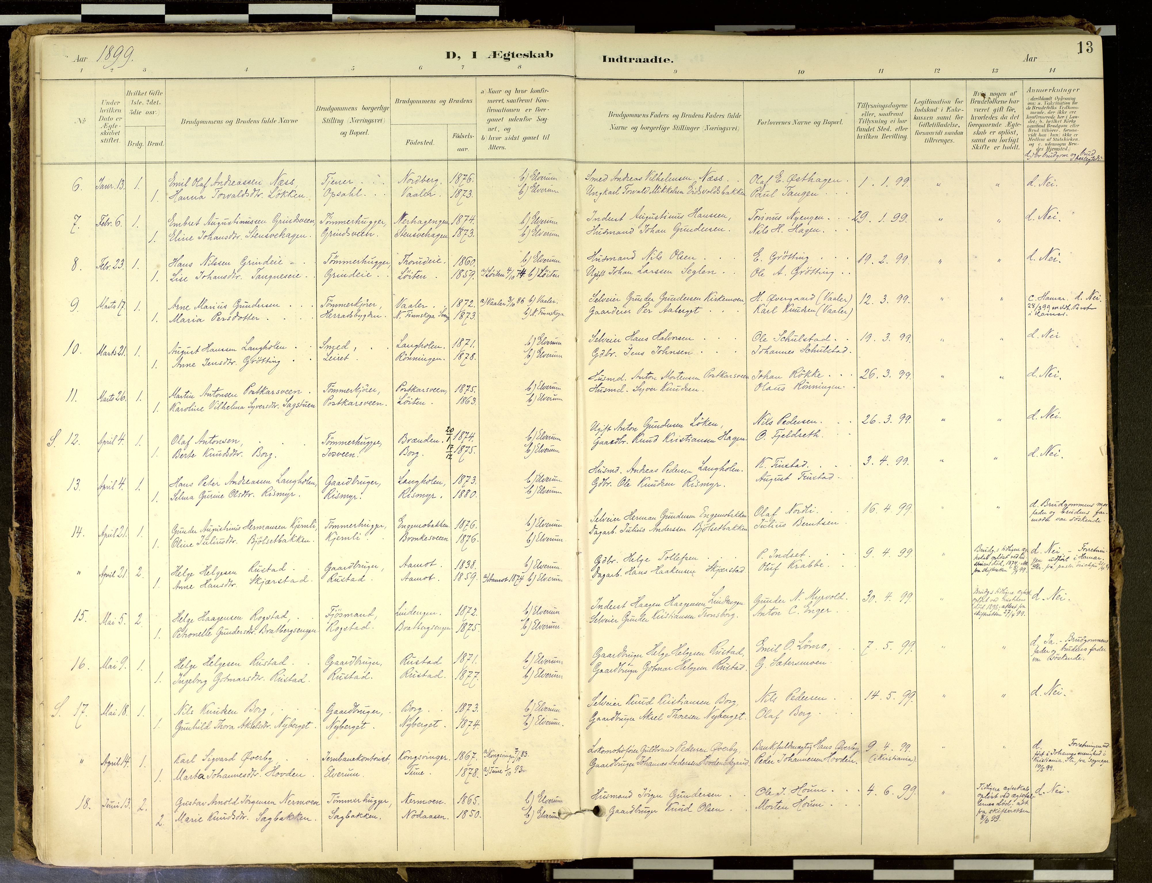 Elverum prestekontor, SAH/PREST-044/H/Ha/Haa/L0018: Ministerialbok nr. 18, 1894-1914, s. 13