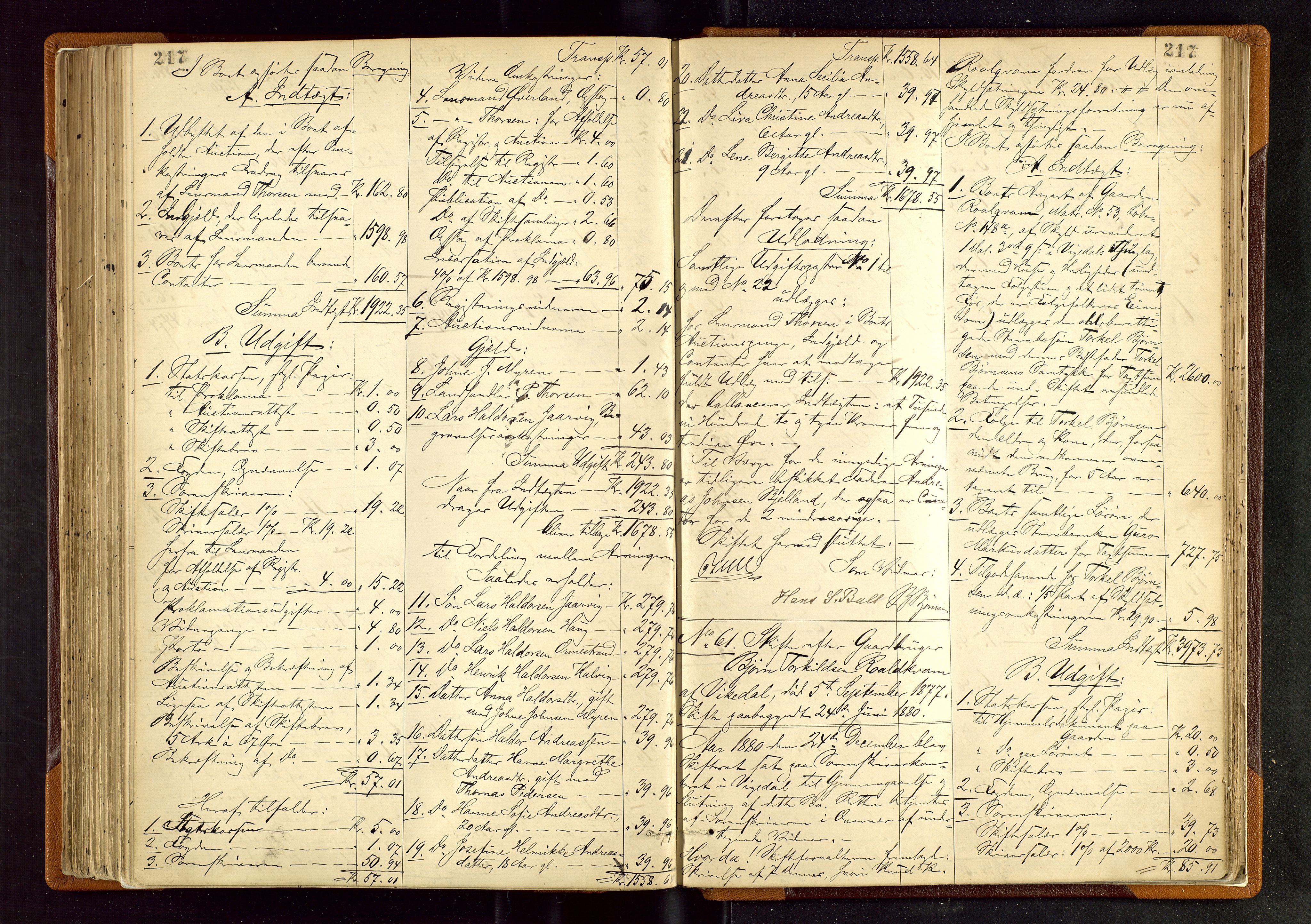 Ryfylke tingrett, AV/SAST-A-100055/001/IV/IVD/L0026: Skifteprotokoll, register i protokollen, 1876-1881, s. 217