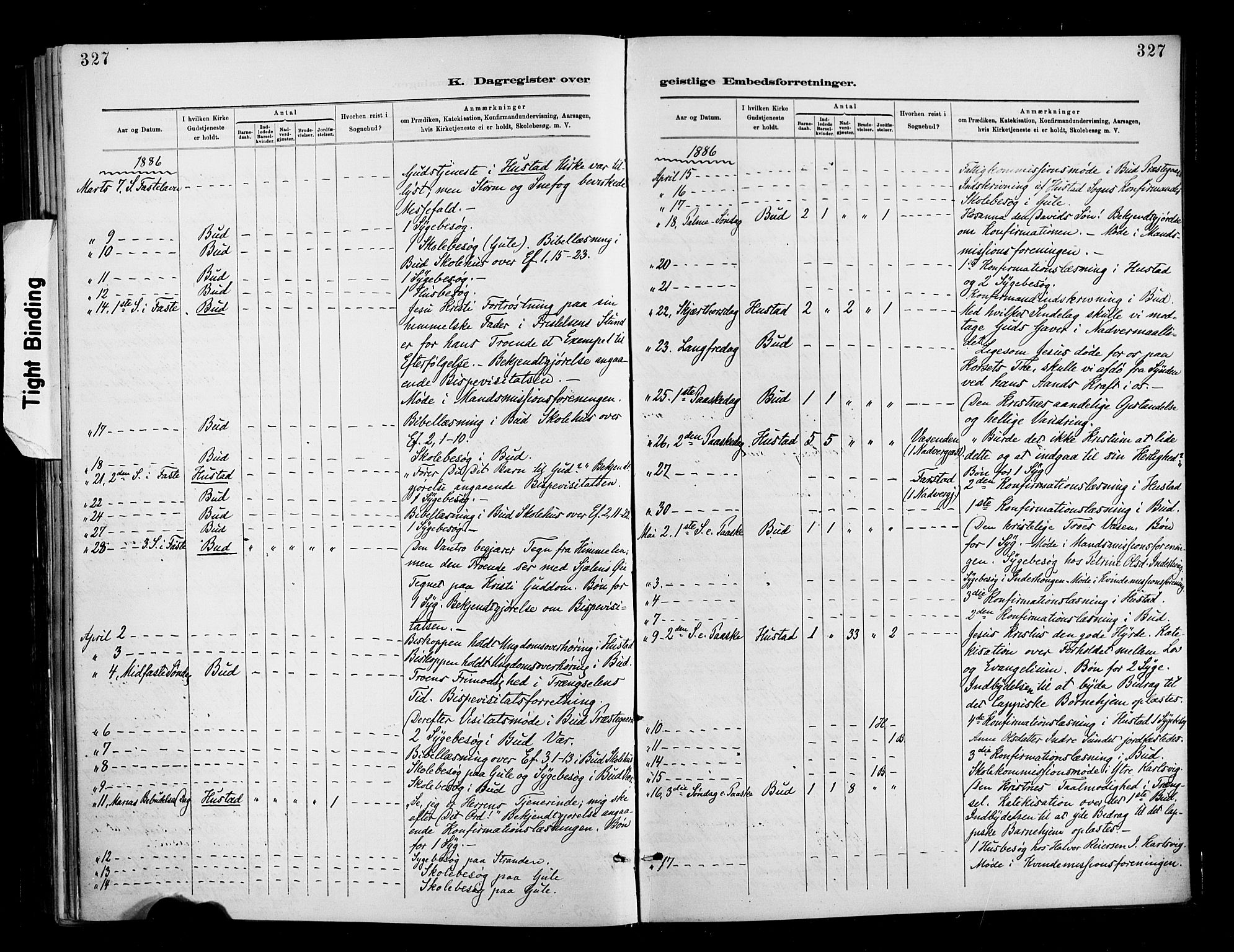 Ministerialprotokoller, klokkerbøker og fødselsregistre - Møre og Romsdal, AV/SAT-A-1454/566/L0769: Ministerialbok nr. 566A08, 1881-1903, s. 327