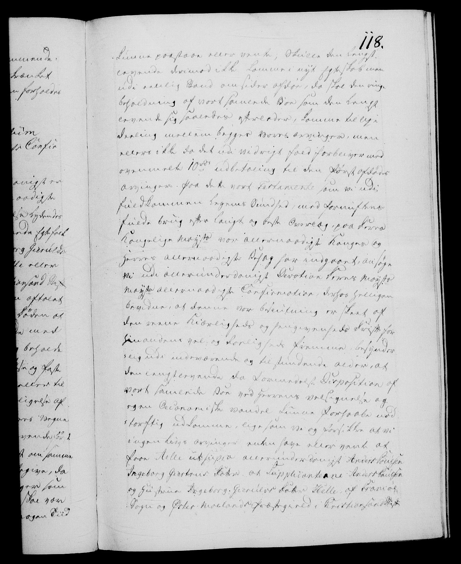 Danske Kanselli 1572-1799, RA/EA-3023/F/Fc/Fca/Fcaa/L0050: Norske registre, 1784-1785, s. 118a