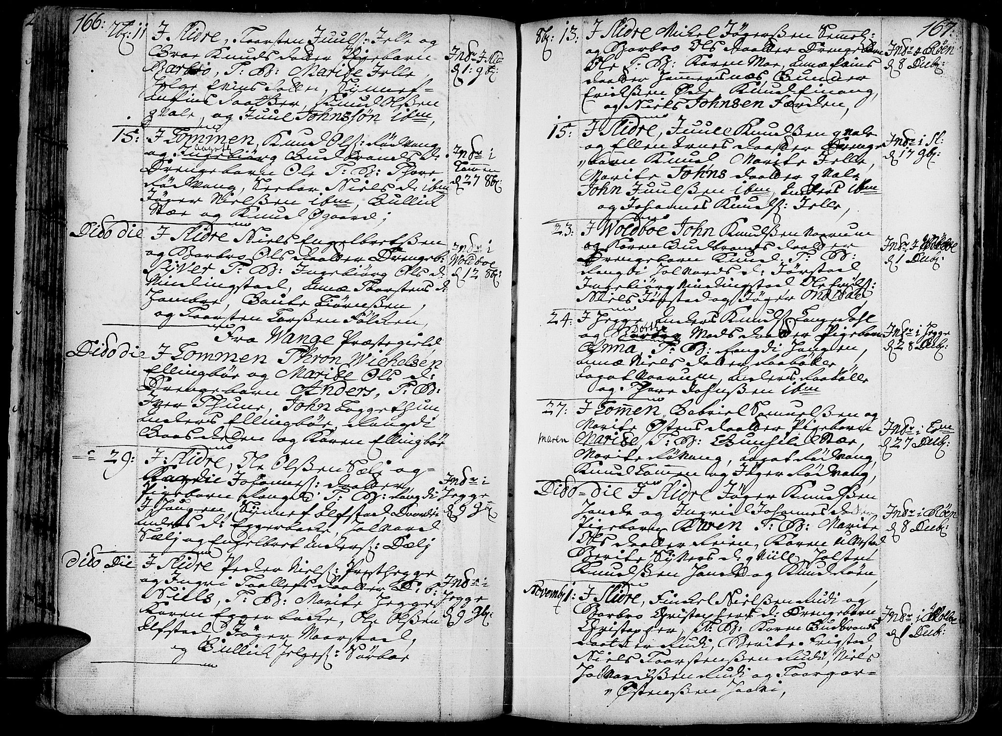 Slidre prestekontor, AV/SAH-PREST-134/H/Ha/Haa/L0001: Ministerialbok nr. 1, 1724-1814, s. 166-167