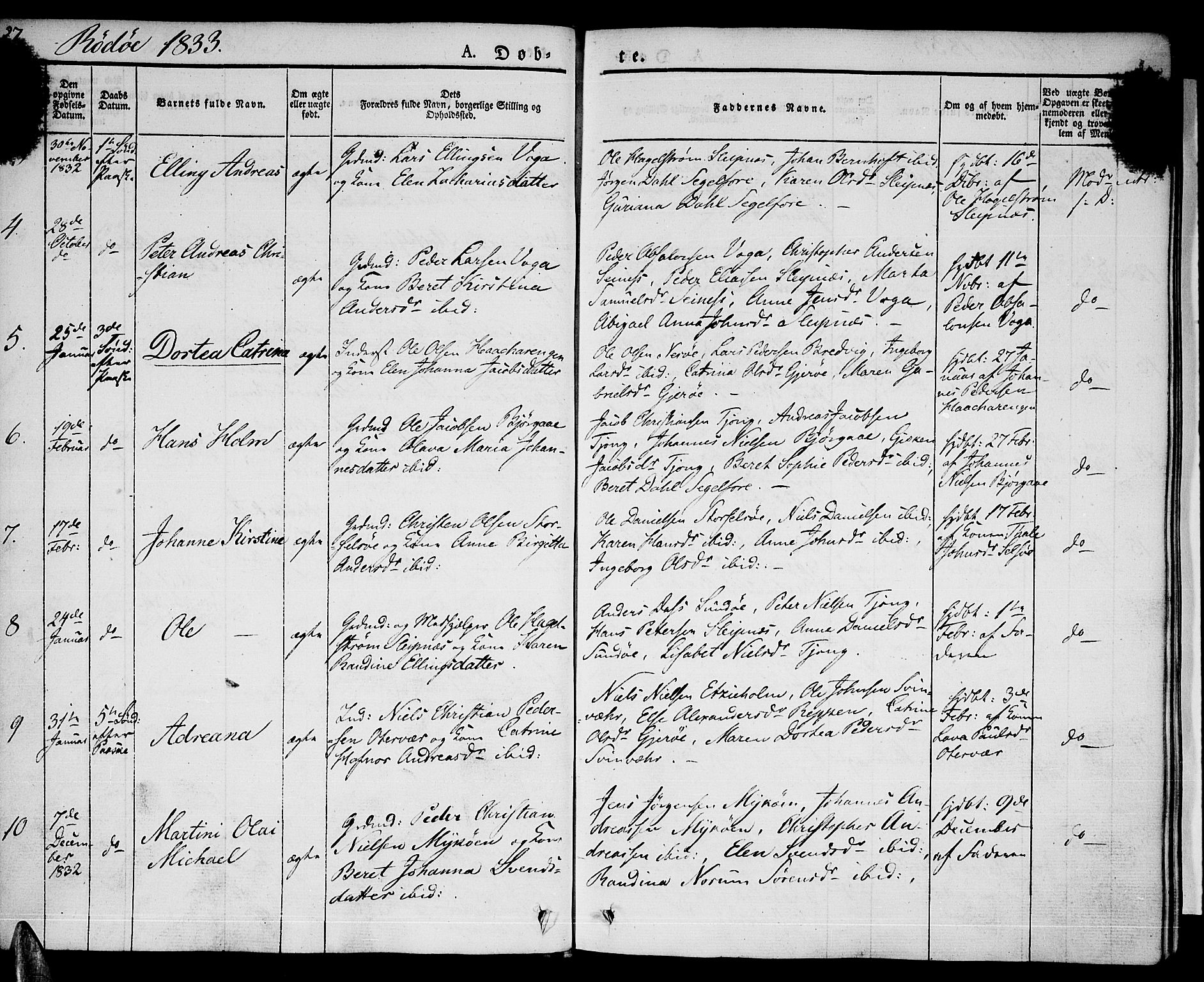 Ministerialprotokoller, klokkerbøker og fødselsregistre - Nordland, AV/SAT-A-1459/841/L0598: Ministerialbok nr. 841A06 /1, 1825-1844, s. 27