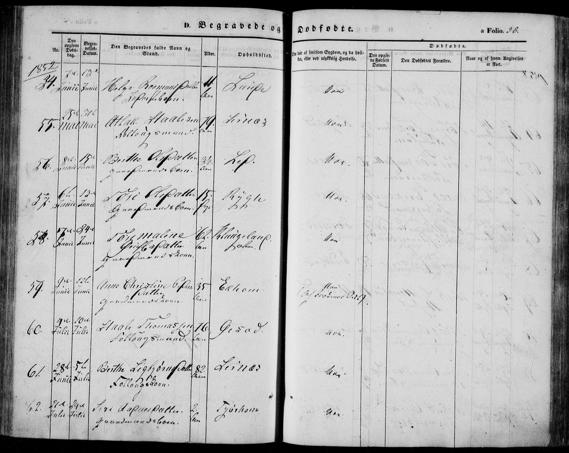 Bakke sokneprestkontor, AV/SAK-1111-0002/F/Fa/Faa/L0005: Ministerialbok nr. A 5, 1847-1855, s. 38