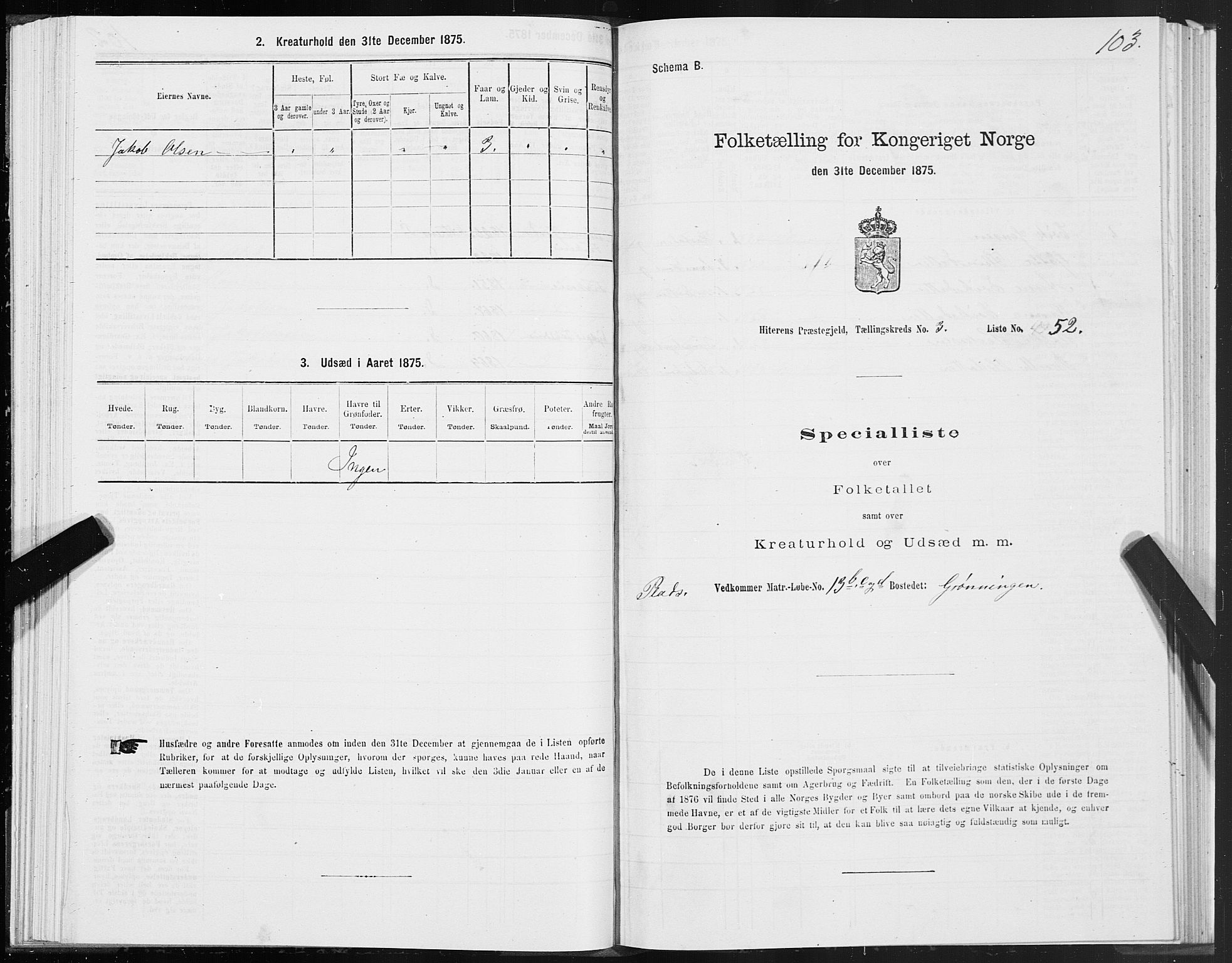 SAT, Folketelling 1875 for 1617P Hitra prestegjeld, 1875, s. 2103