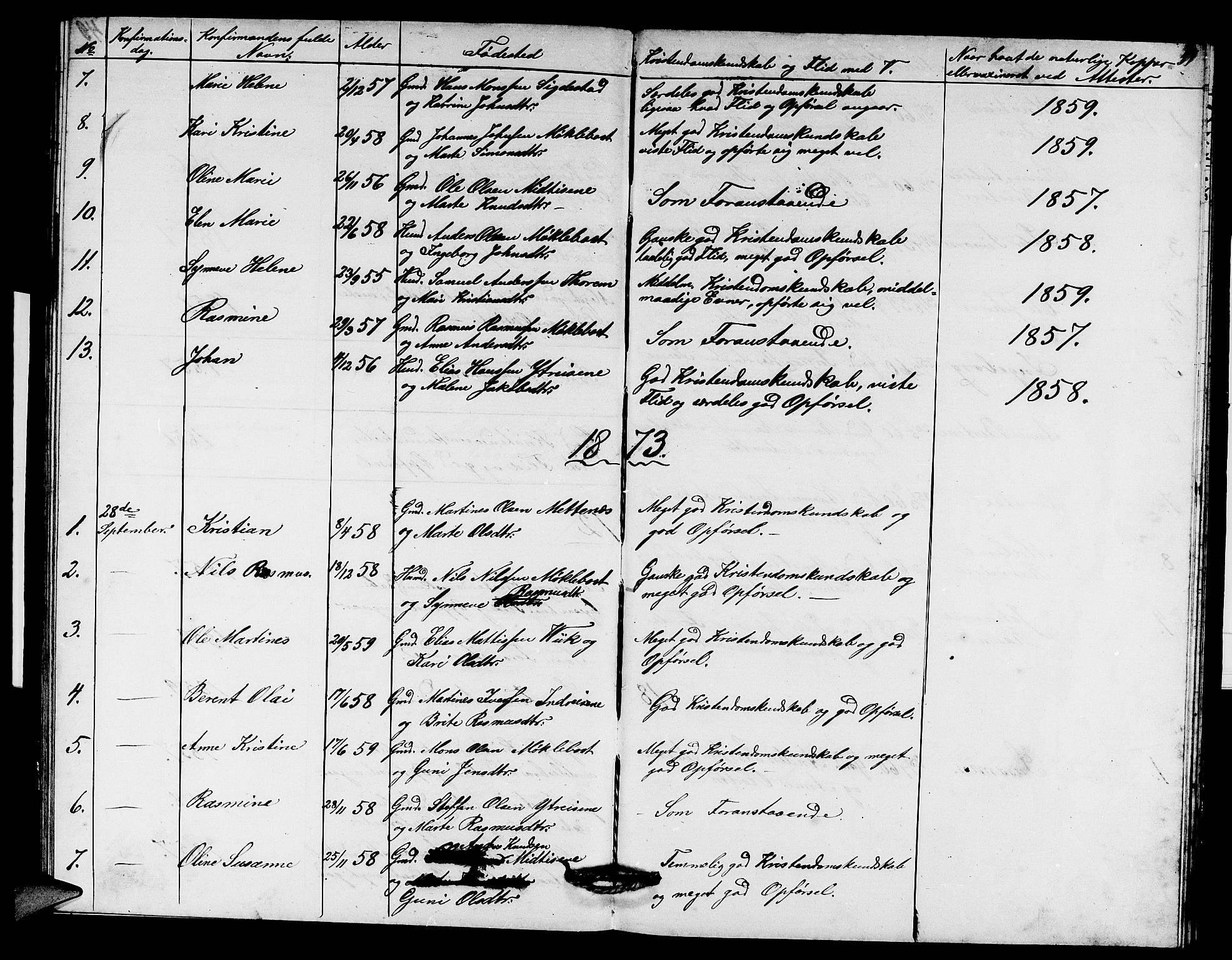 Davik sokneprestembete, AV/SAB-A-79701/H/Hab/Habd/L0001: Klokkerbok nr. D 1, 1866-1891, s. 51