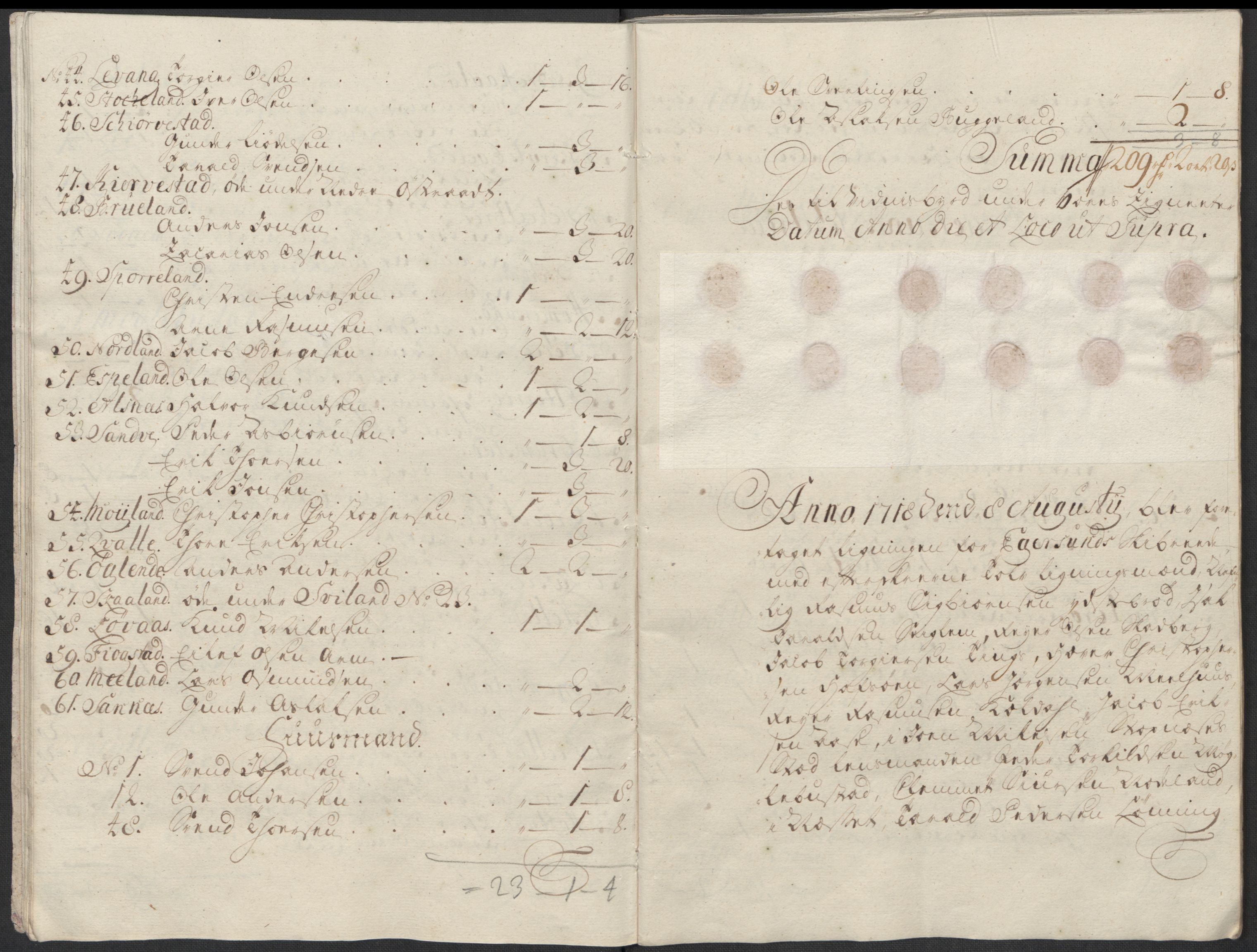 Rentekammeret inntil 1814, Reviderte regnskaper, Fogderegnskap, AV/RA-EA-4092/R46/L2743: Fogderegnskap Jæren og Dalane, 1718, s. 48