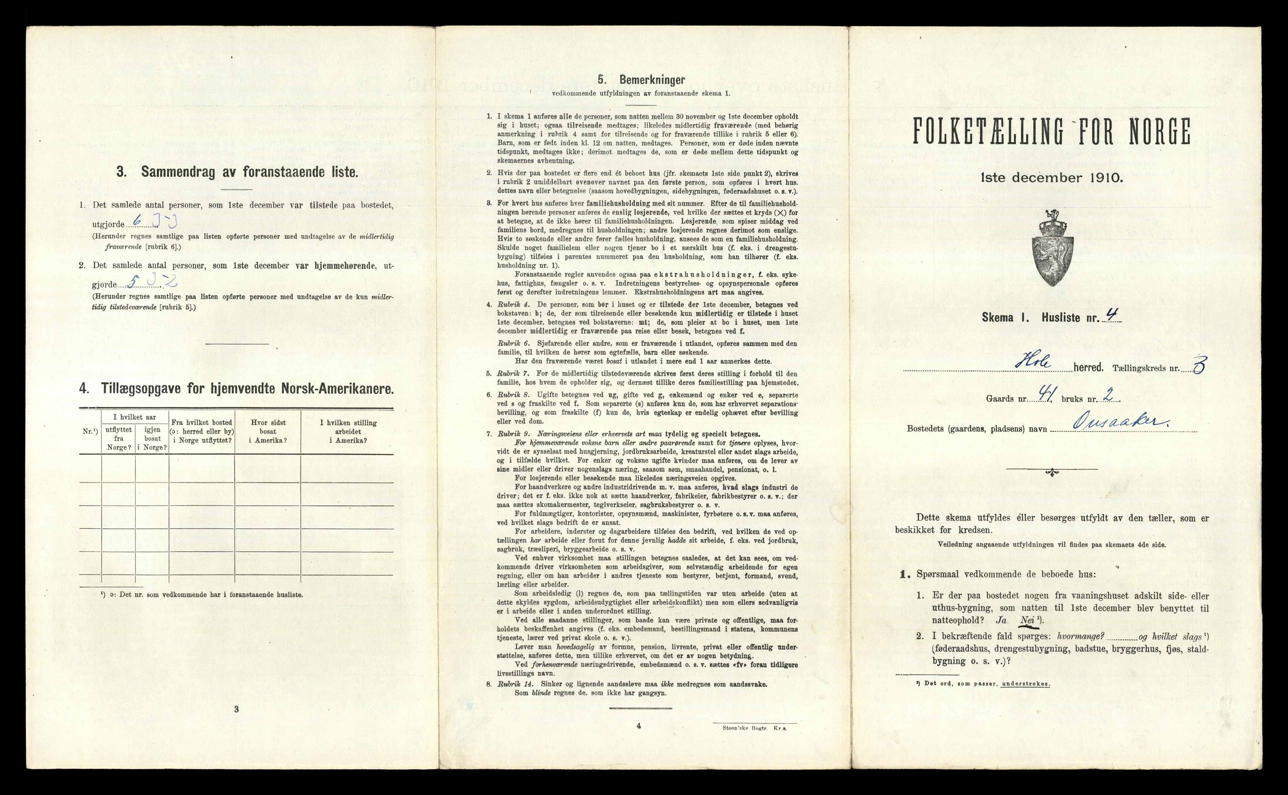 RA, Folketelling 1910 for 0612 Hole herred, 1910, s. 344