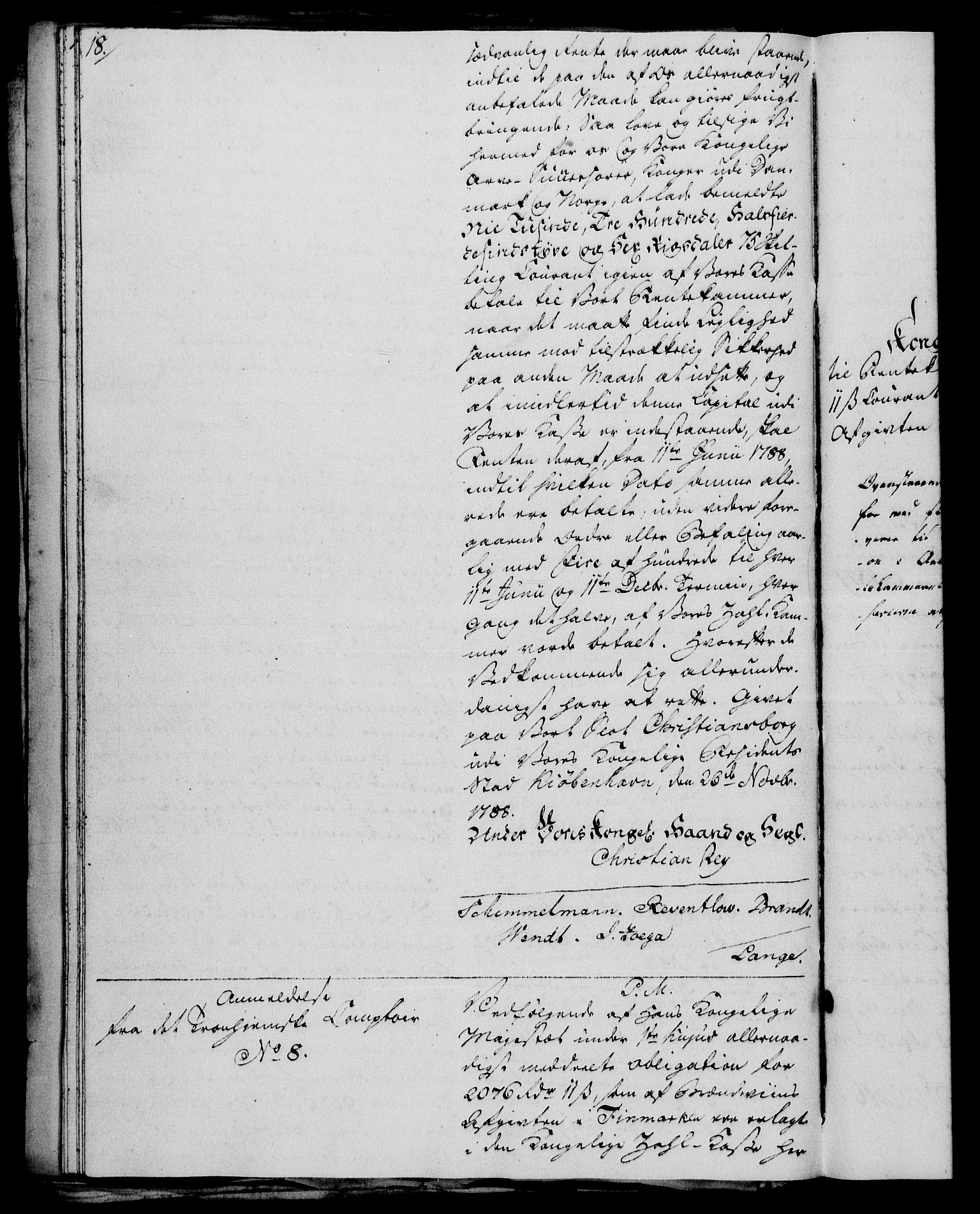 Rentekammeret, Kammerkanselliet, RA/EA-3111/G/Gh/Ghc/L0001: Norsk-islandsk obligasjonsprotokoll (merket RK 53.38), 1780-1812, s. 18