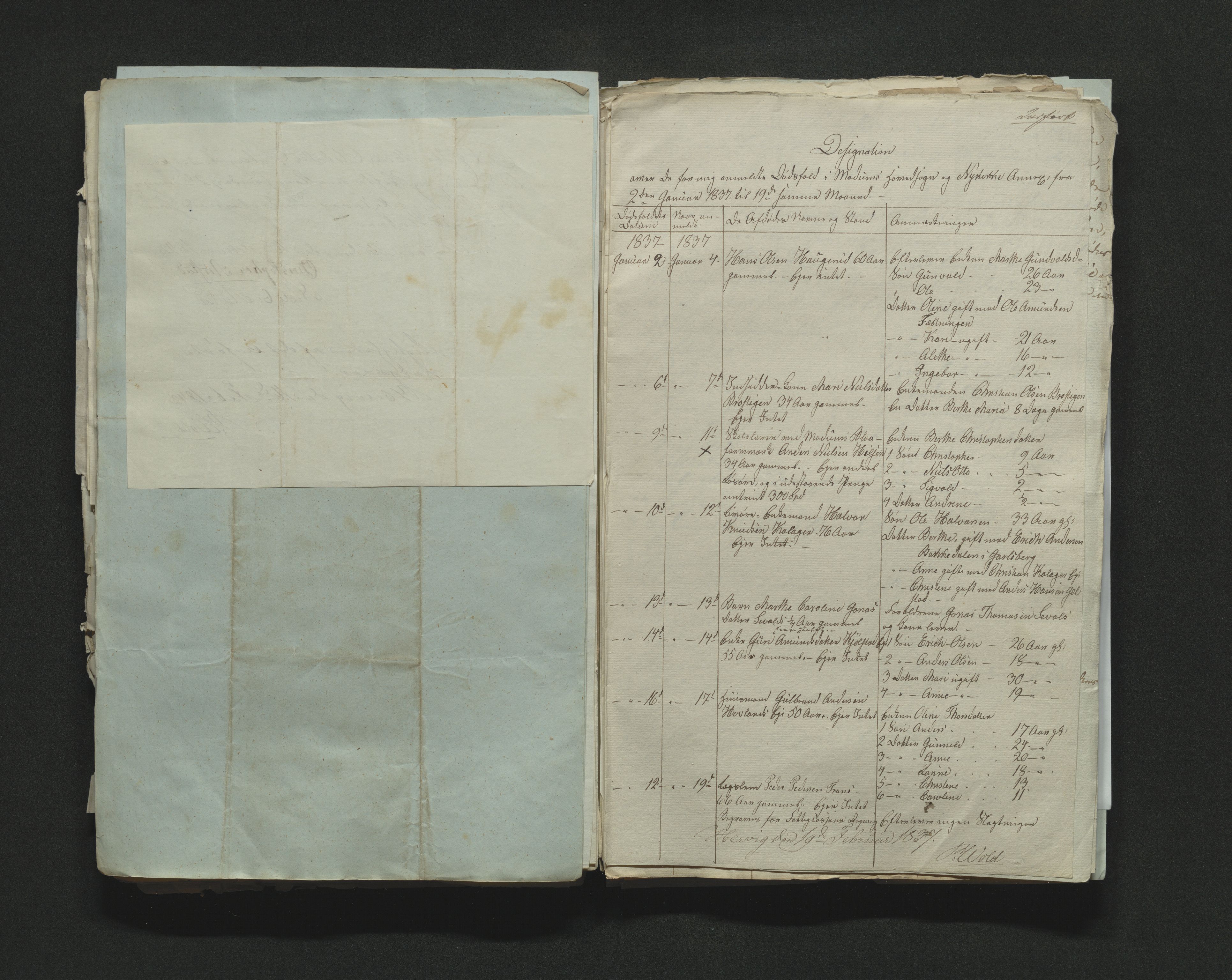 Eiker, Modum og Sigdal sorenskriveri, AV/SAKO-A-123/H/Ha/Hab/L0005: Dødsfallsmeldinger, 1837-1840