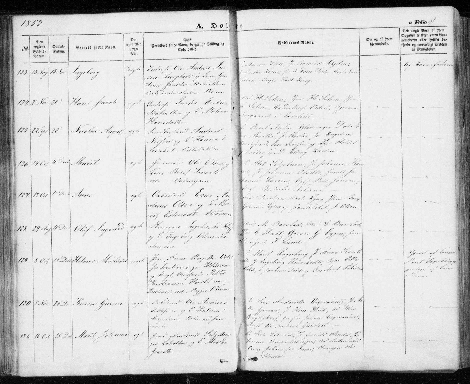 Ministerialprotokoller, klokkerbøker og fødselsregistre - Sør-Trøndelag, AV/SAT-A-1456/606/L0291: Ministerialbok nr. 606A06, 1848-1856, s. 91