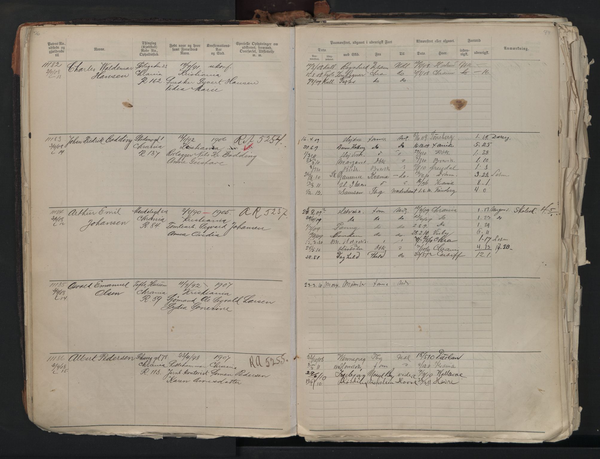 Oslo sjømannskontor, AV/SAO-A-10595/F/Fb/L0001: Annotasjonsrulle, 1908-1938, s. 76-77