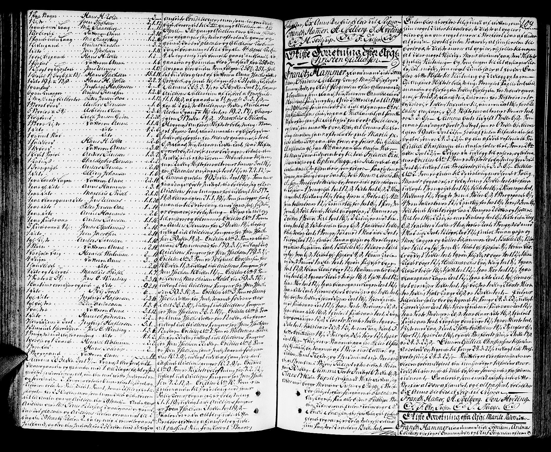 Trondheim byfogd, AV/SAT-A-0003/1/3/3A/L0014: Skifteprotokoll - gml.nr.13a. (m/ register), 1737-1742, s. 108b-109a