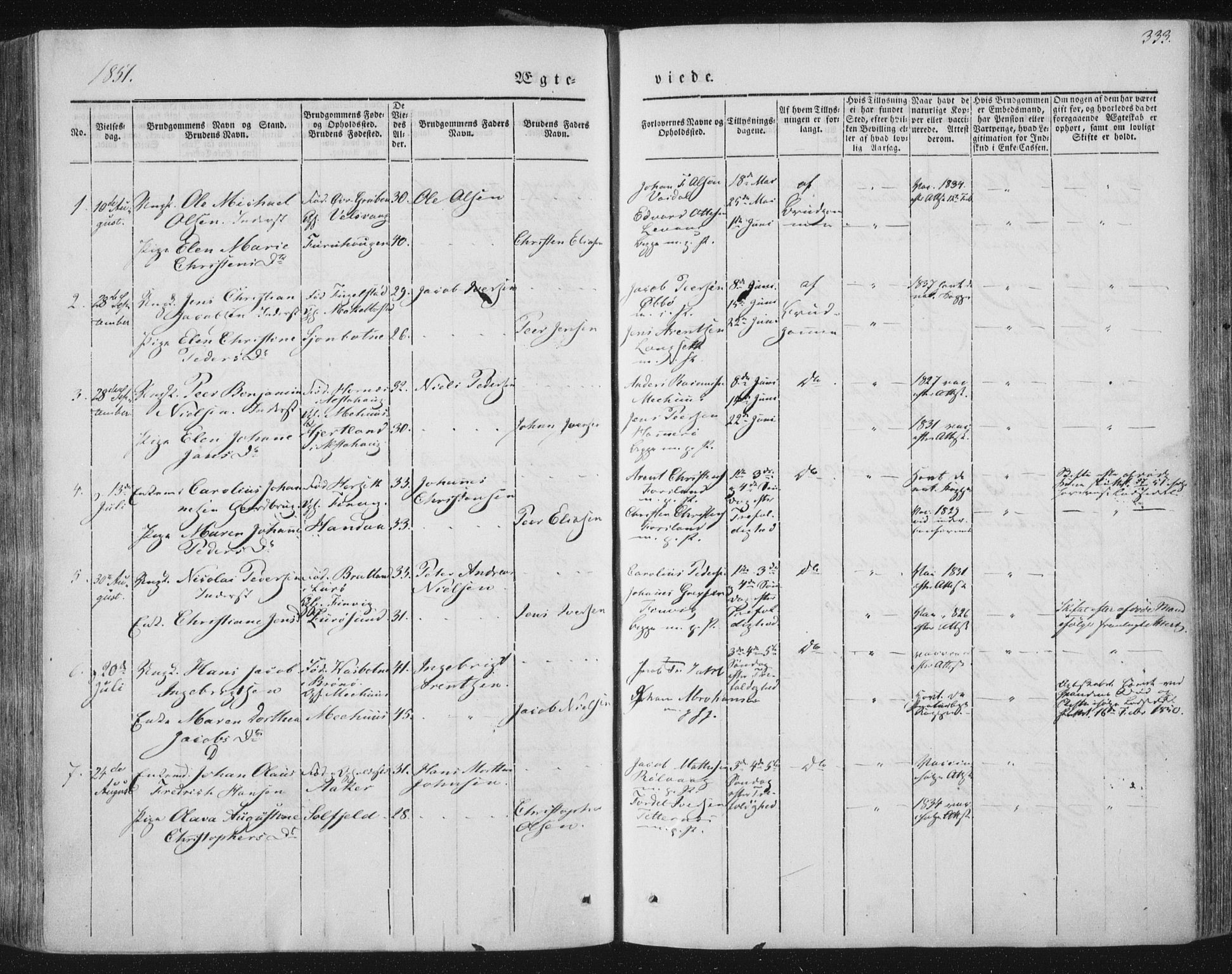 Ministerialprotokoller, klokkerbøker og fødselsregistre - Nordland, SAT/A-1459/838/L0549: Ministerialbok nr. 838A07, 1840-1854, s. 333