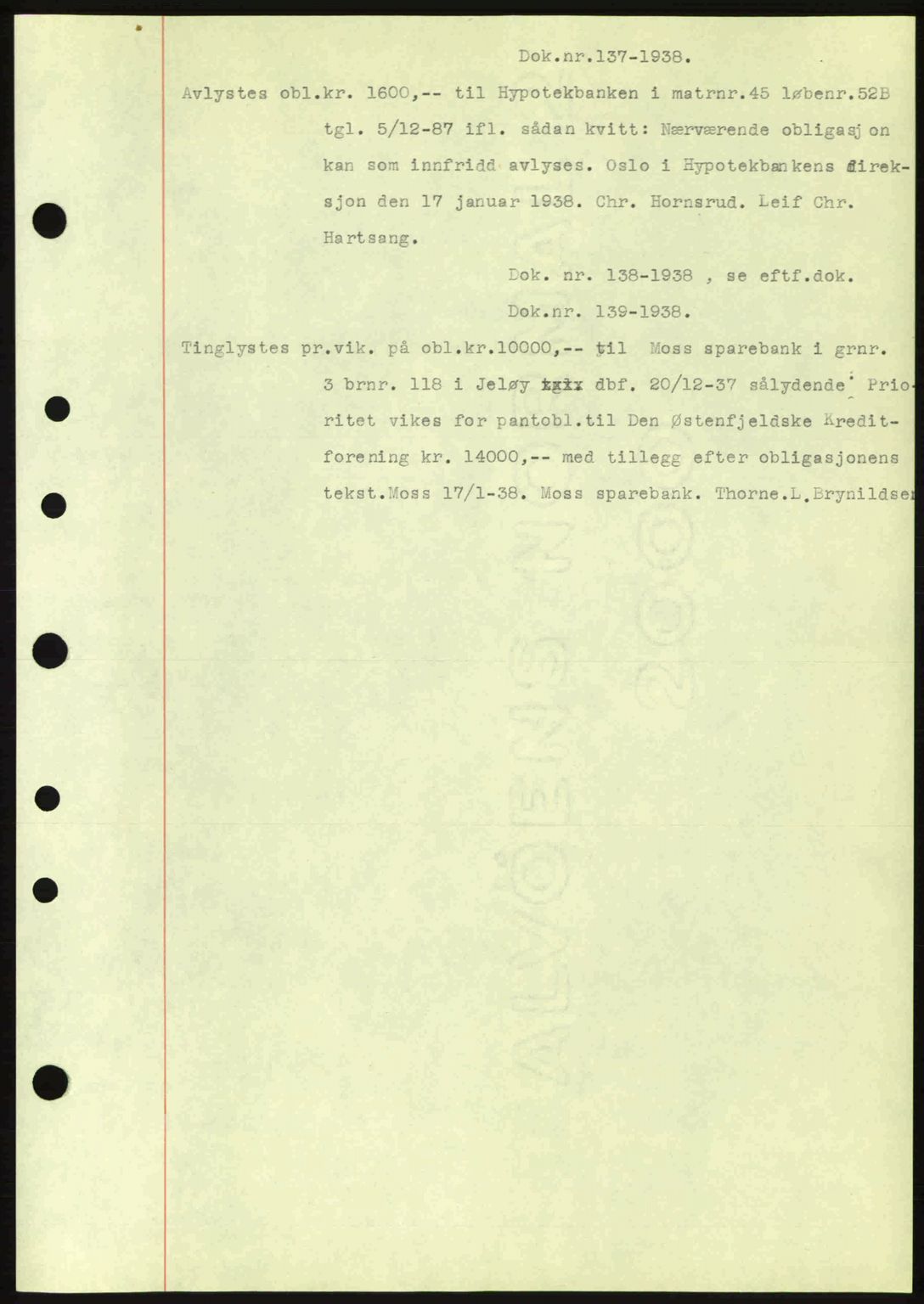 Moss sorenskriveri, SAO/A-10168: Pantebok nr. B4, 1937-1938, Dagboknr: 137/1938