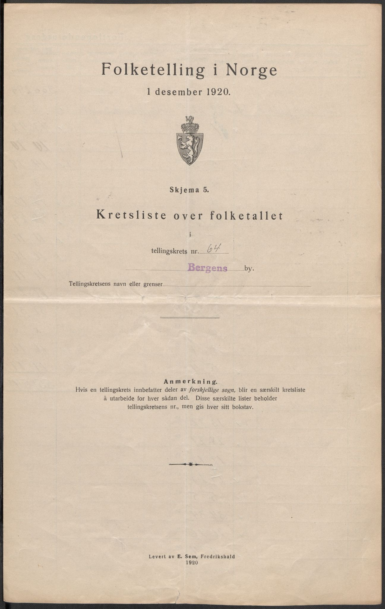 SAB, Folketelling 1920 for 1301 Bergen kjøpstad, 1920, s. 206