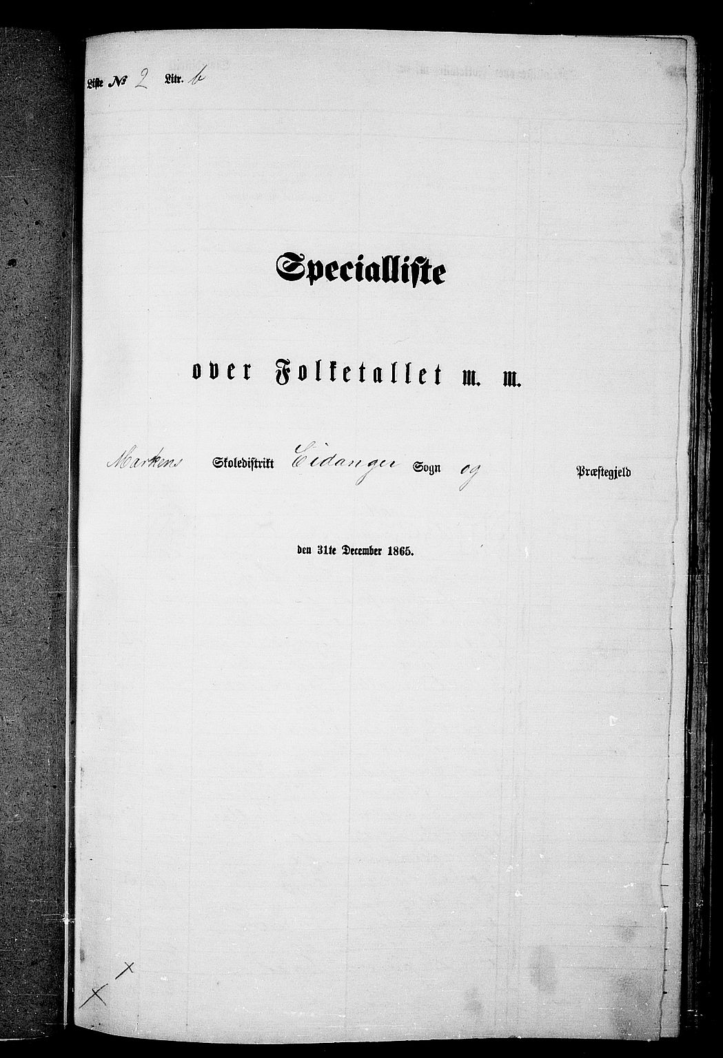 RA, Folketelling 1865 for 0813P Eidanger prestegjeld, 1865, s. 37