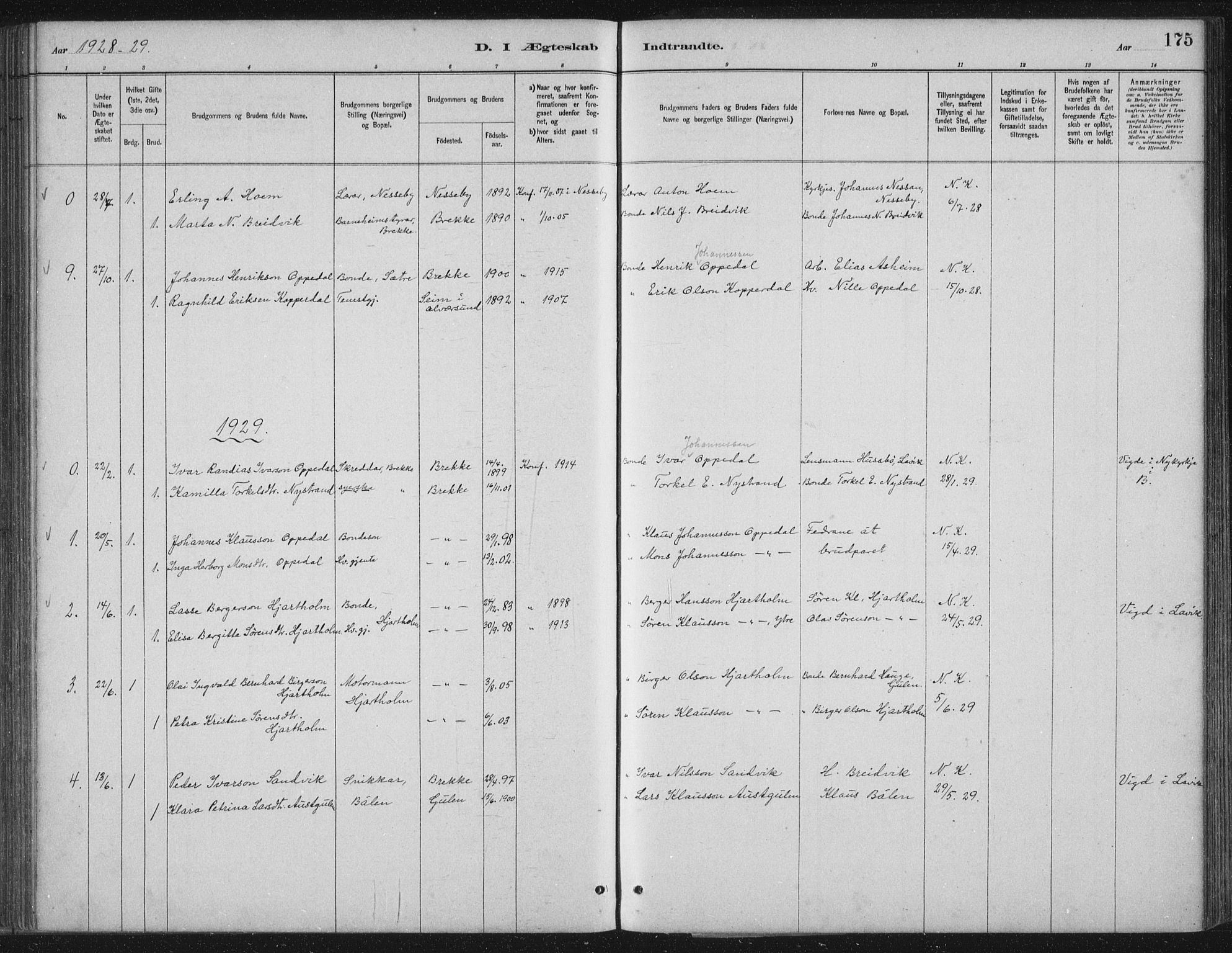 Gulen sokneprestembete, SAB/A-80201/H/Hab/Habc/L0002: Klokkerbok nr. C 2, 1880-1938, s. 175