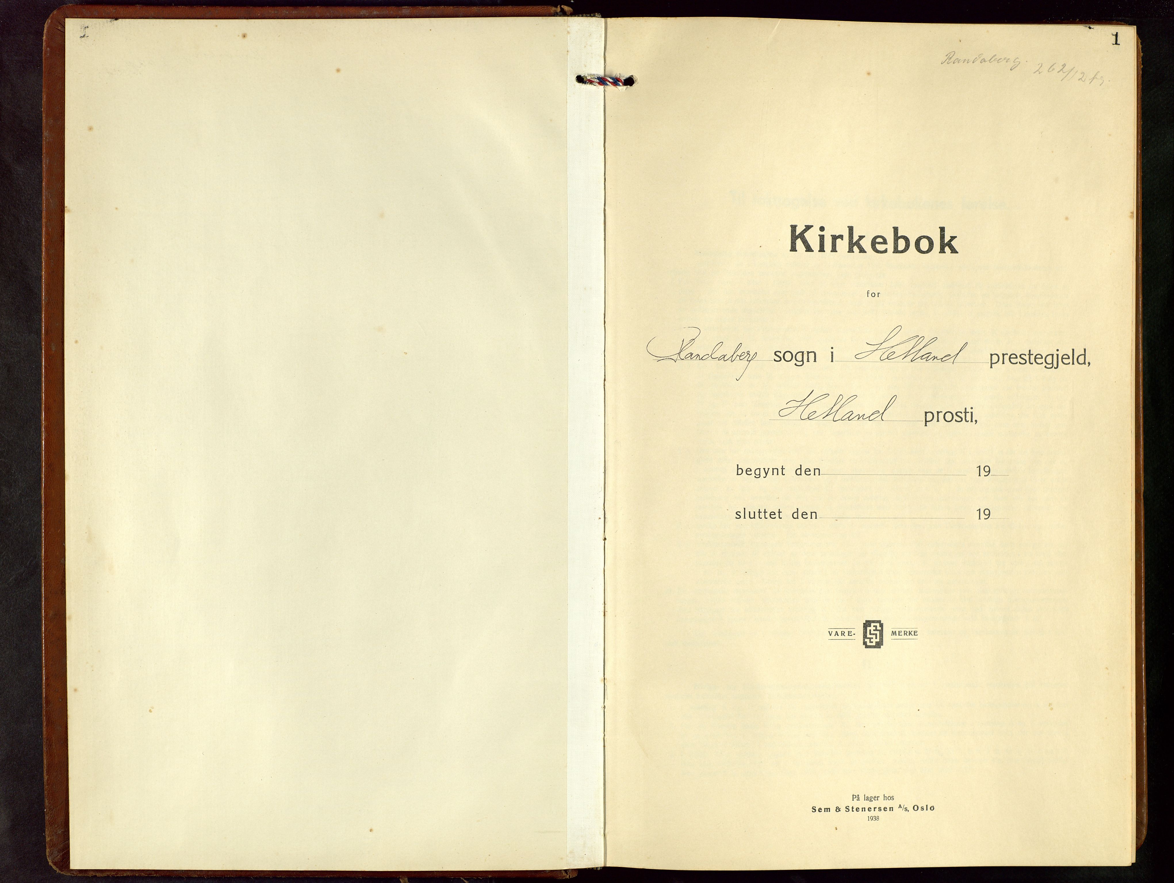 Hetland sokneprestkontor, SAST/A-101826/30/30BB/L0015: Klokkerbok nr. B 15, 1940-1955, s. 1
