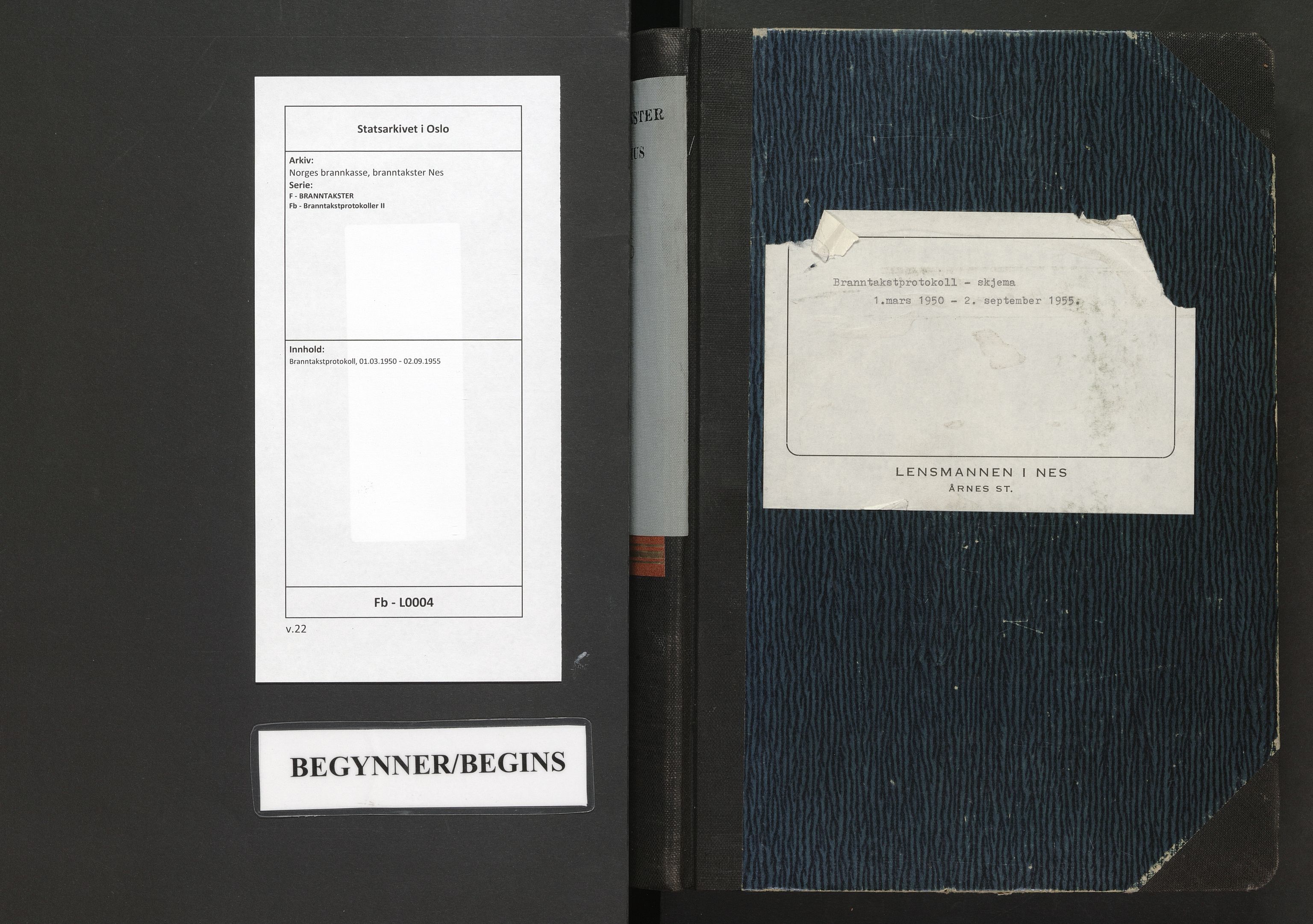 Norges brannkasse, branntakster Nes, AV/SAO-A-11392/F/Fb/L0004: Branntakstprotokoll, 1950-1955