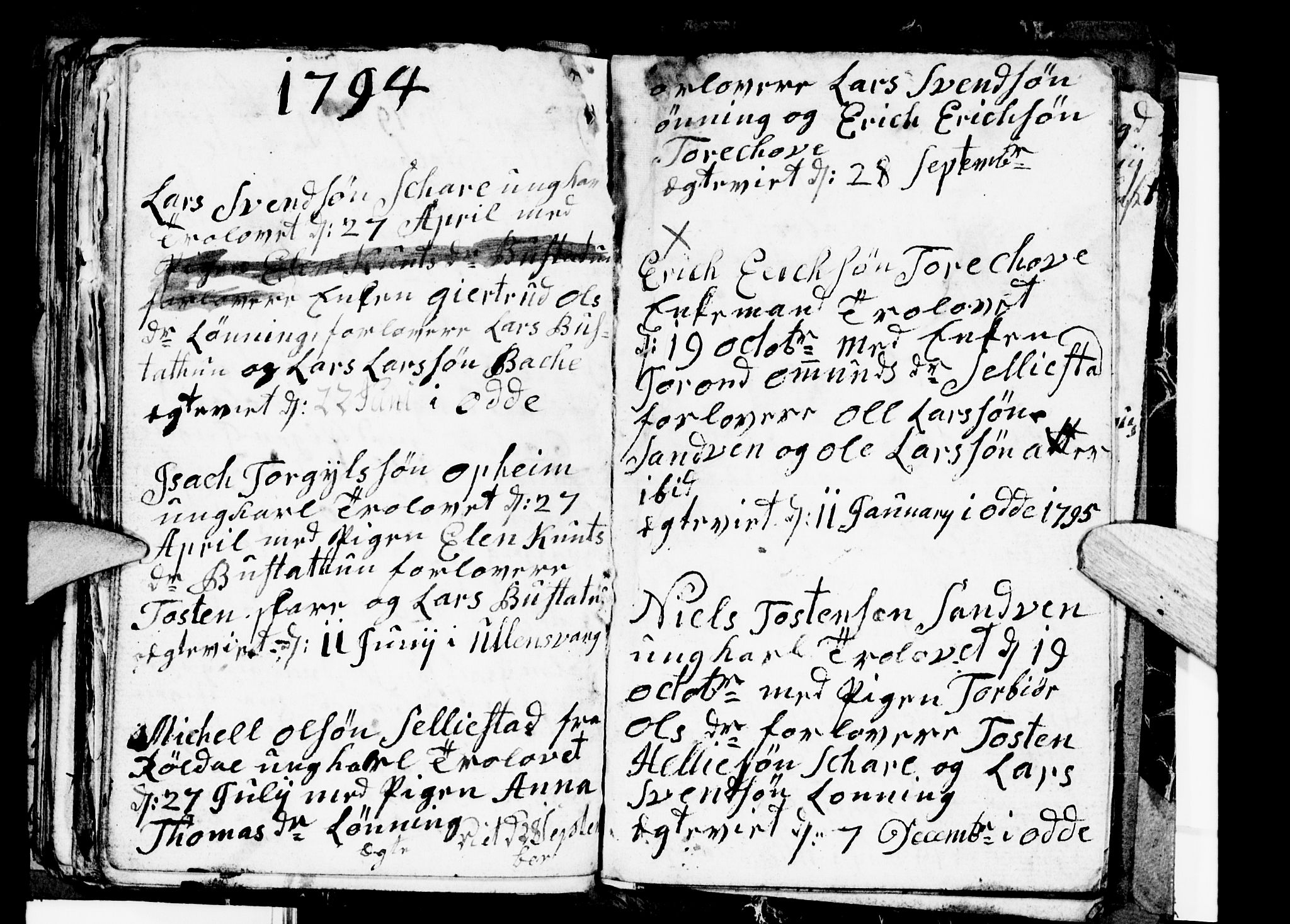 Odda Sokneprestembete, SAB/A-77201/H/Hab: Klokkerbok nr. A 3, 1792-1797, s. 99