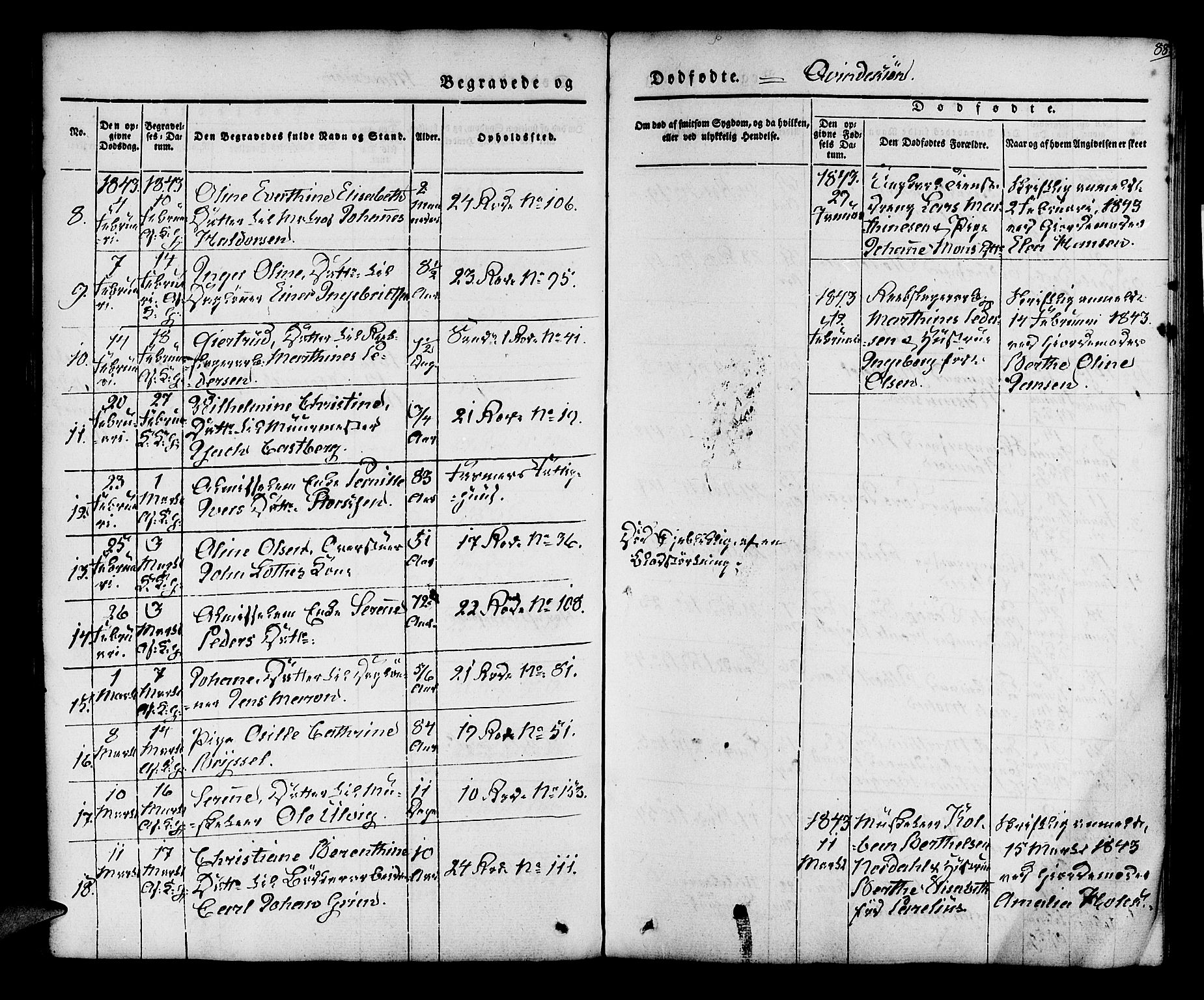 Korskirken sokneprestembete, AV/SAB-A-76101/H/Hab: Klokkerbok nr. E 1, 1837-1851, s. 88