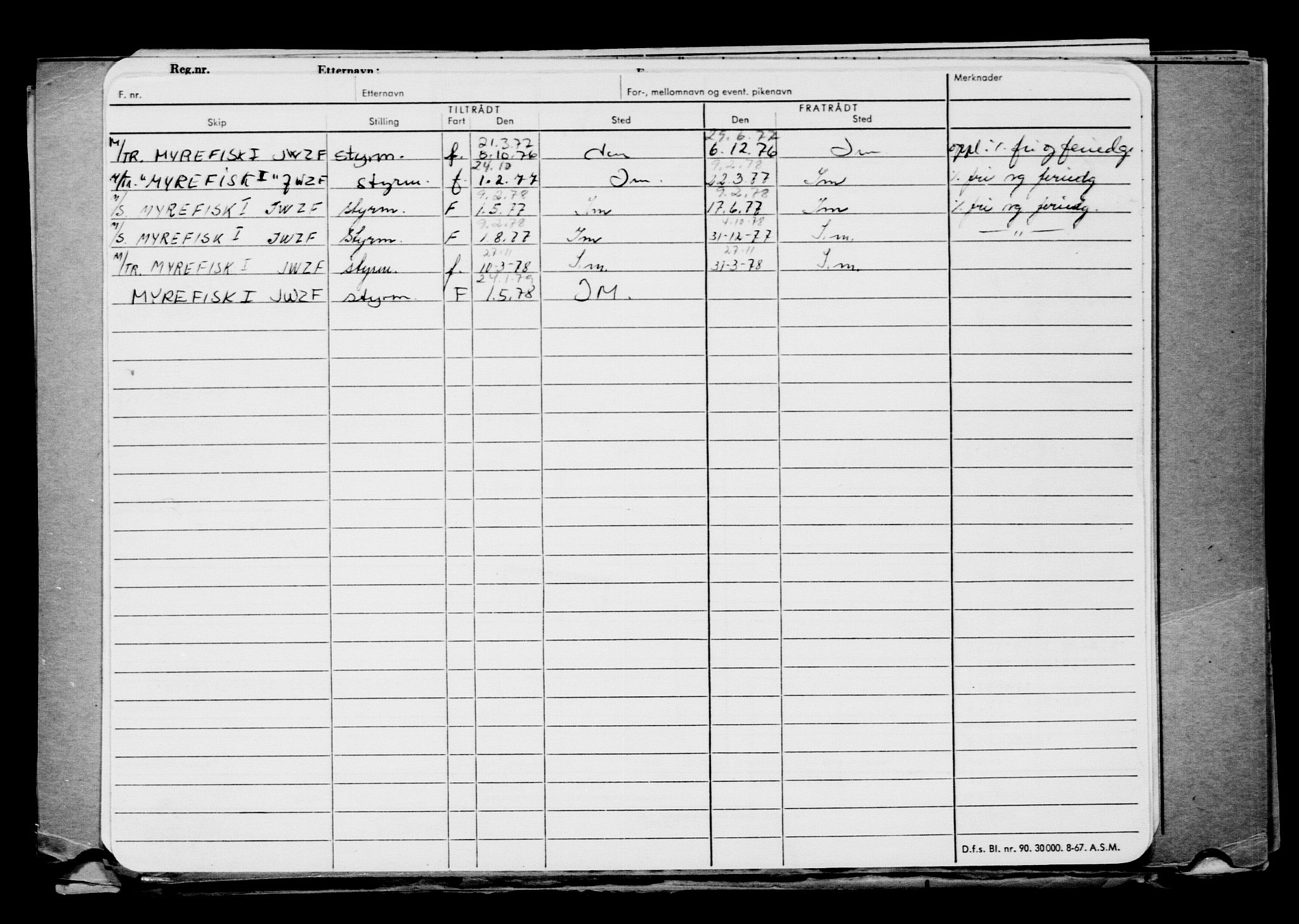 Direktoratet for sjømenn, AV/RA-S-3545/G/Gb/L0156: Hovedkort, 1918, s. 33