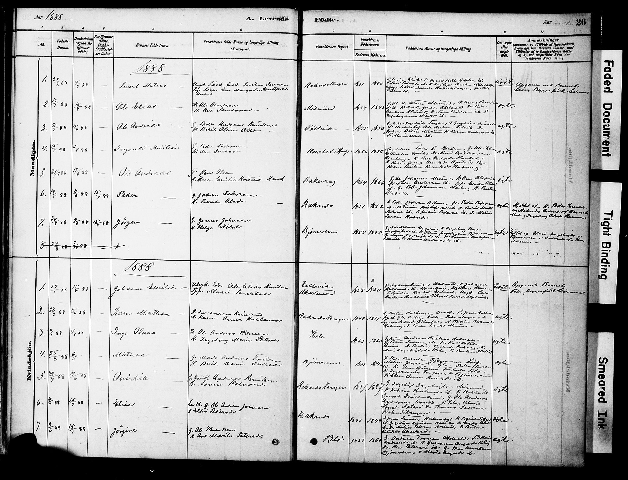 Ministerialprotokoller, klokkerbøker og fødselsregistre - Møre og Romsdal, SAT/A-1454/563/L0736: Ministerialbok nr. 563A01, 1878-1903, s. 26