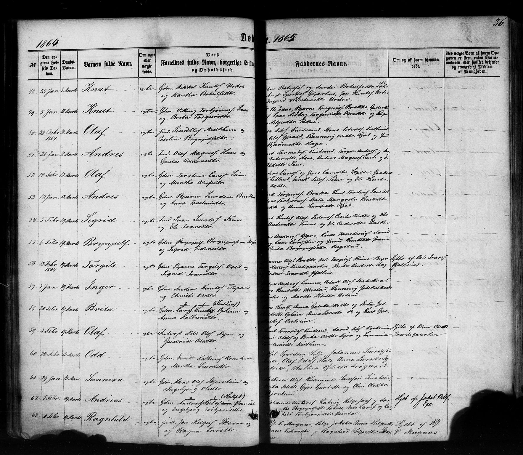 Voss sokneprestembete, AV/SAB-A-79001/H/Haa: Ministerialbok nr. A 17, 1863-1886, s. 36
